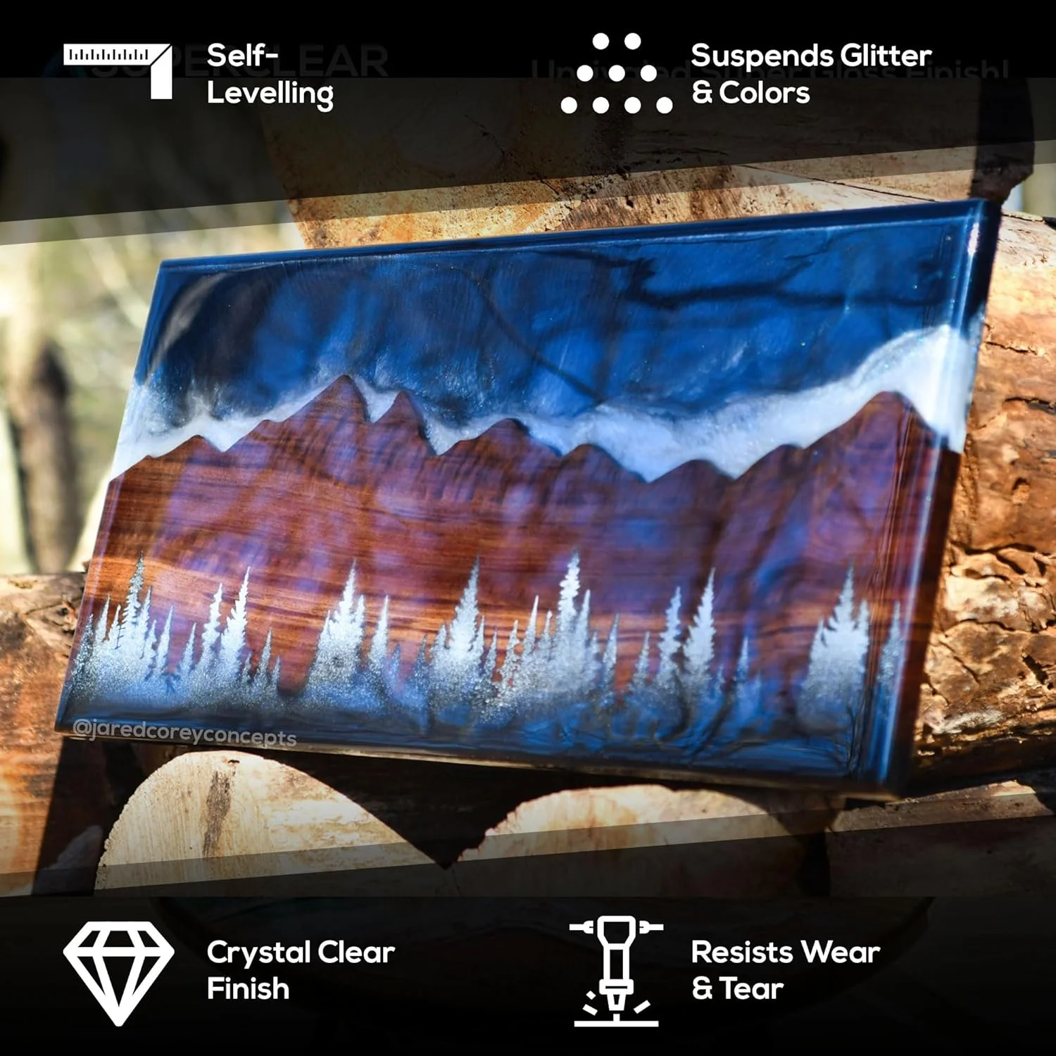 Table Top Epoxy Resin 1 Gallon | 128 oz Kit, Anti-Yellow Highest UV Impact Resistance, Food Grade Safe, Ultra Crystal Clear Gloss, Bubble Free, Bar & Surface Coat, Tumblers, Wood, DIY