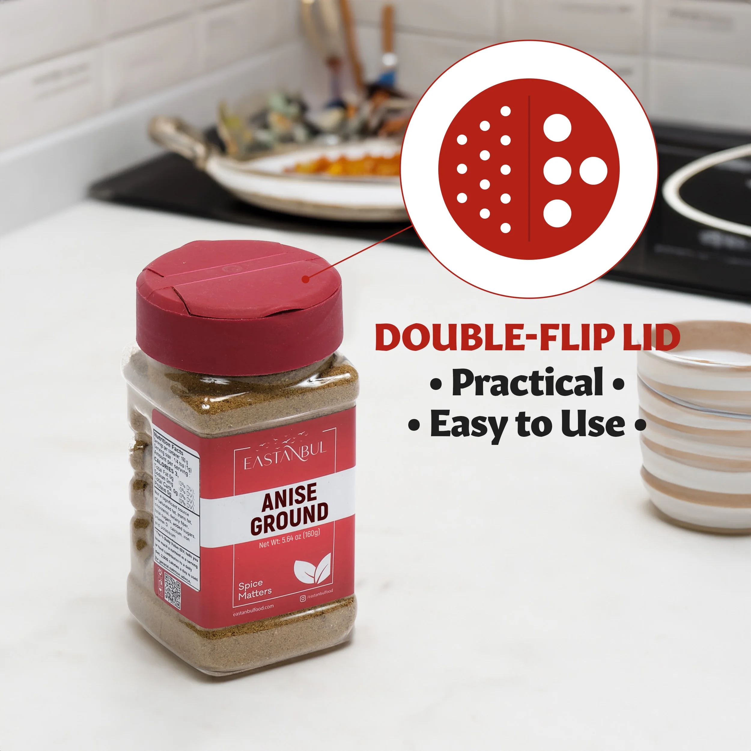 Eastanbul Anise Seeds Powder, 5.64oz Ground Anise Seed