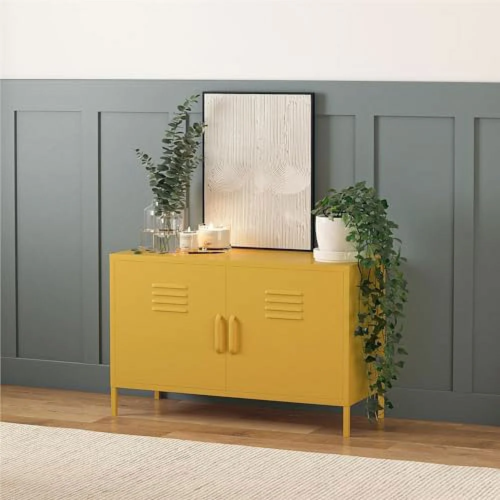 GEROBOOM Shadwick 2 Door Wide Metal Locker Accent  Cabinet  Pink