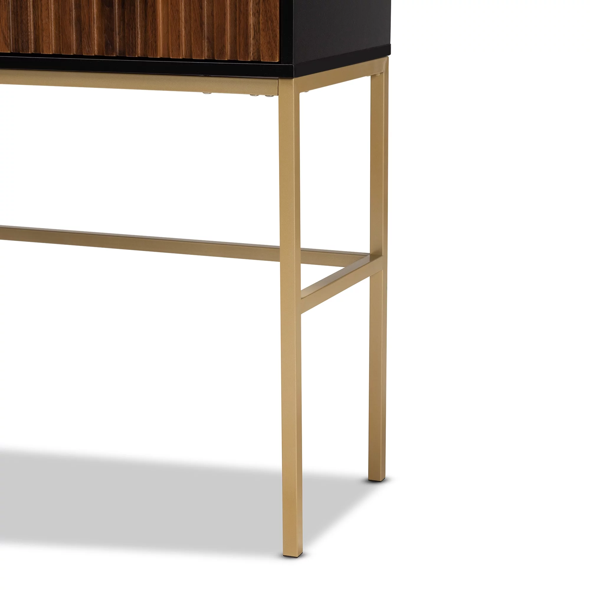 Baxton Studio Uriel Modern Wood and Metal 1 Drawer Console Table, Black