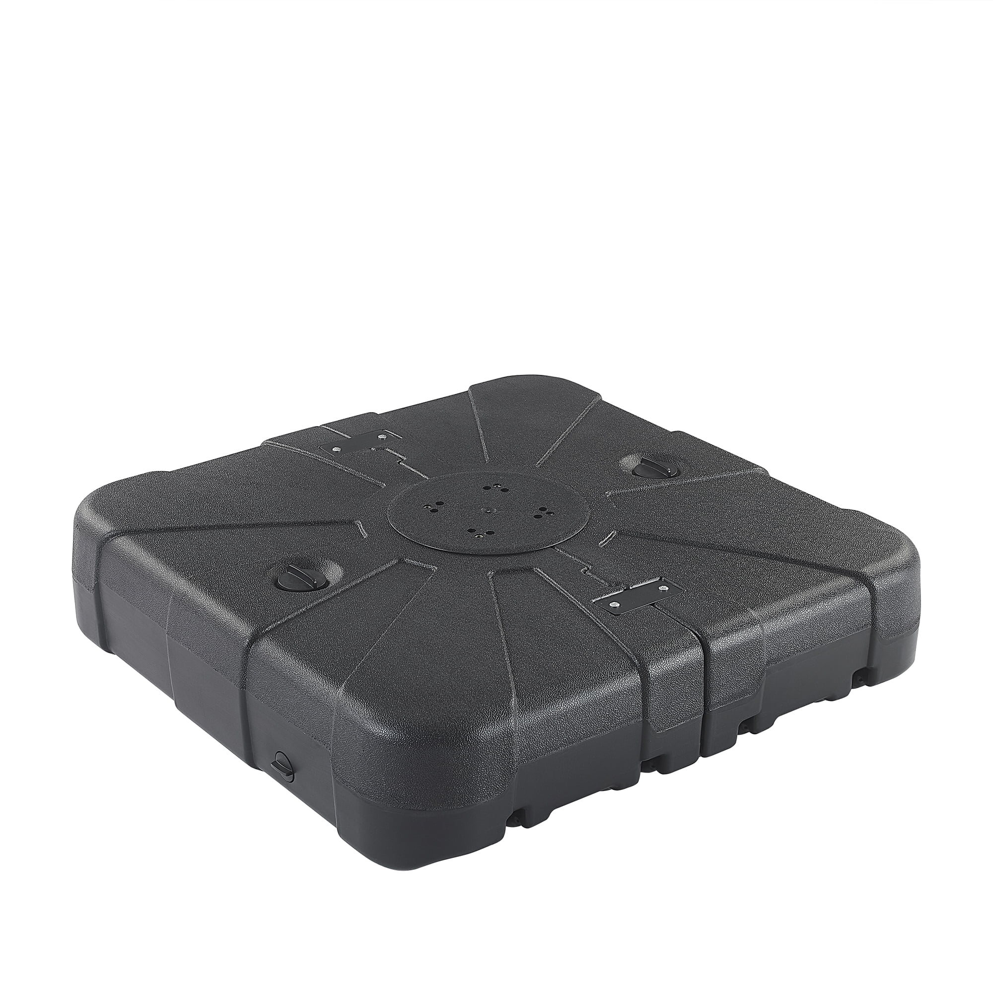 Ulax Furniture Offset Patio Umbrella Base Water Filled Square Cantilever Umbrella Stand with Wheels, Black