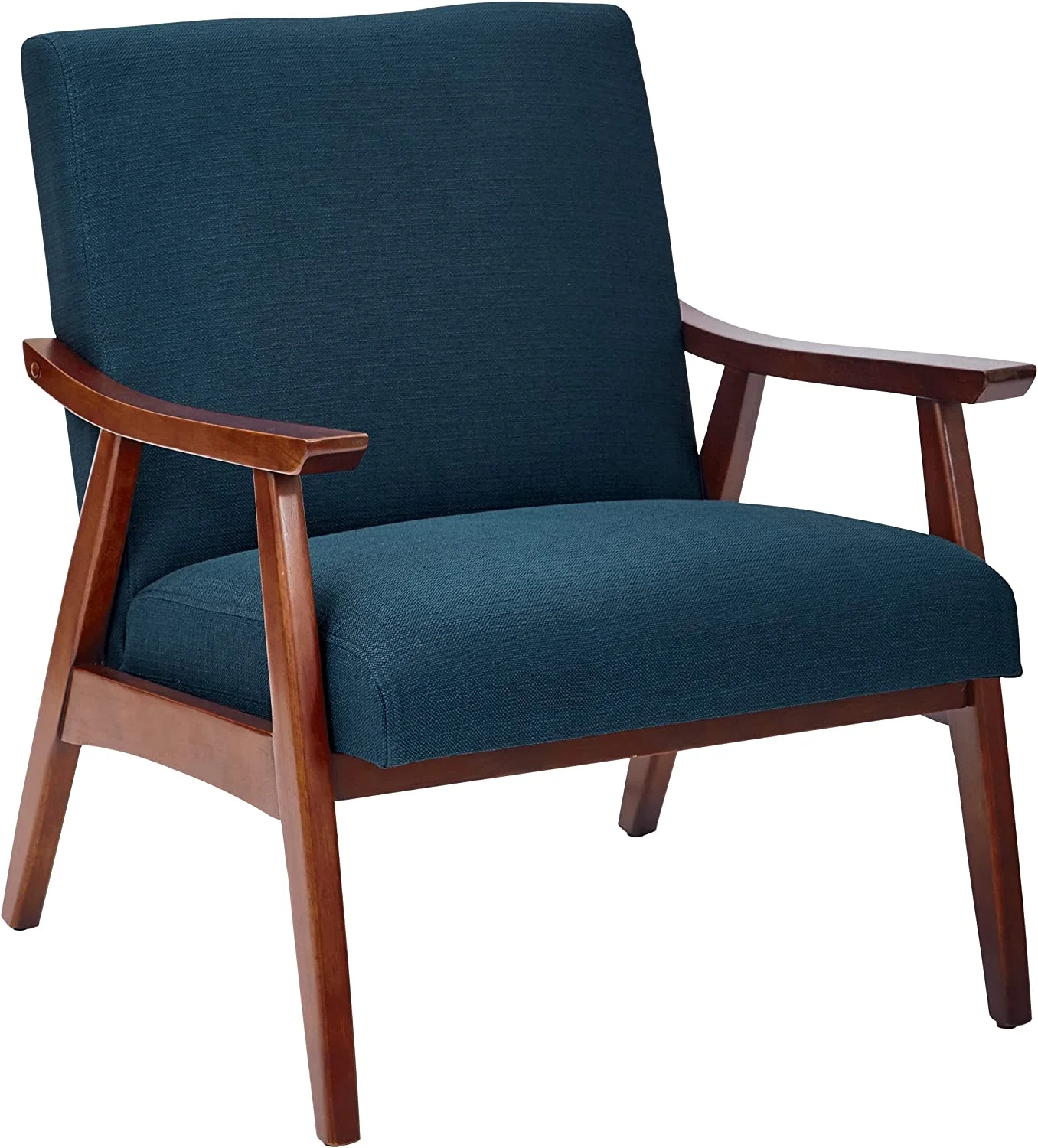 OSP Home Furnishings Davis Accent Chair with Medium Espresso Frame, Klein Azure Blue