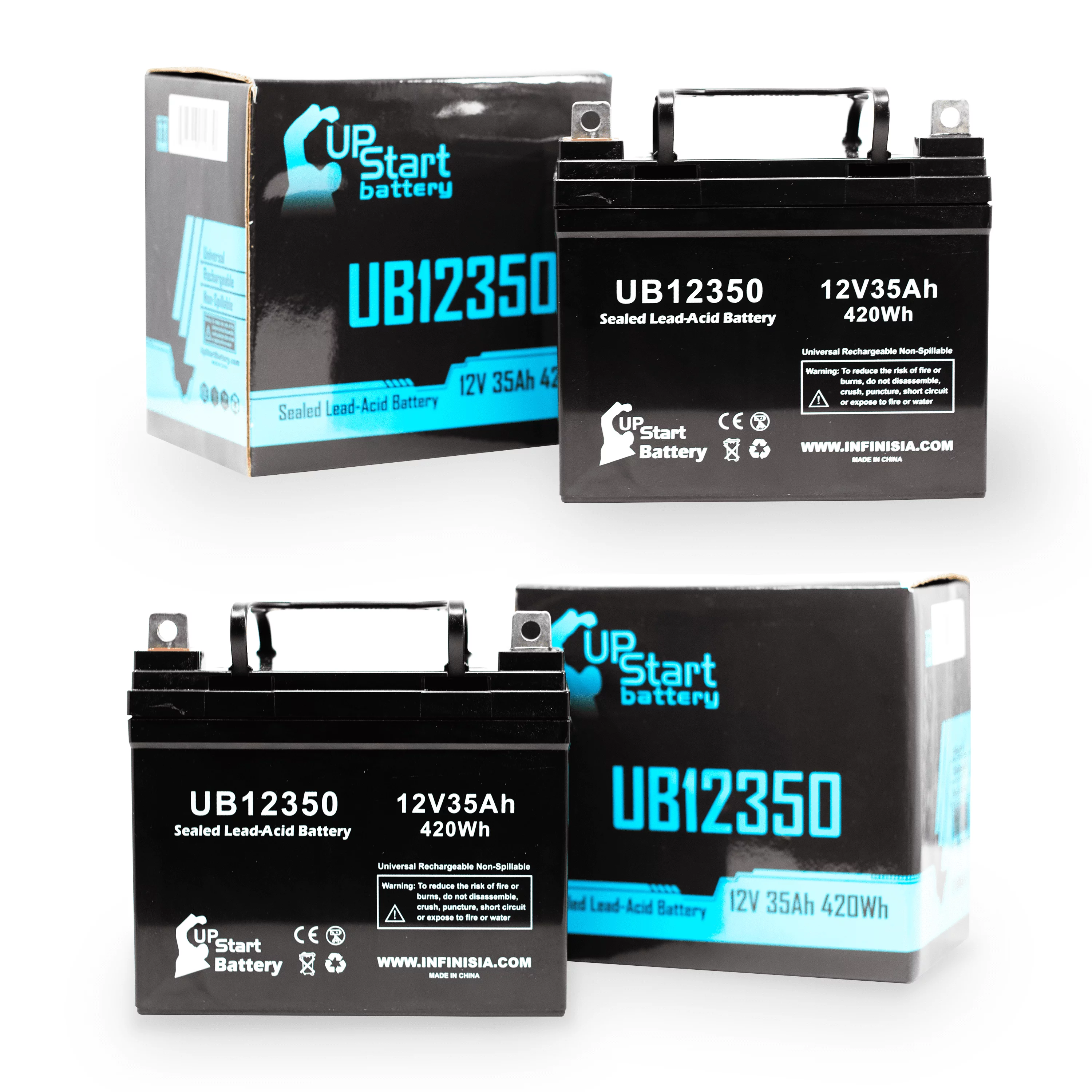 2x Pack - Compatible Gilson YT12.5 Battery - Replacement UB12350 Universal Sealed Lead Acid Battery (12V, 35Ah, 35000mAh, L1 Terminal, AGM, SLA)