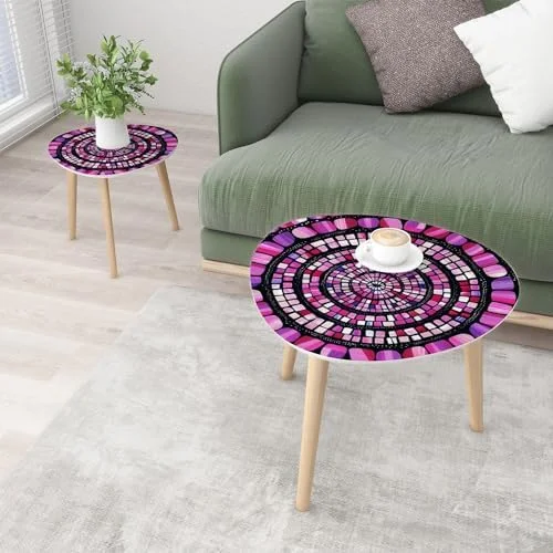 CHDEUSL Small Coffee Nesting  Stained Glass Window Triangle End  Center   Modern   Room Bedroom Balcony