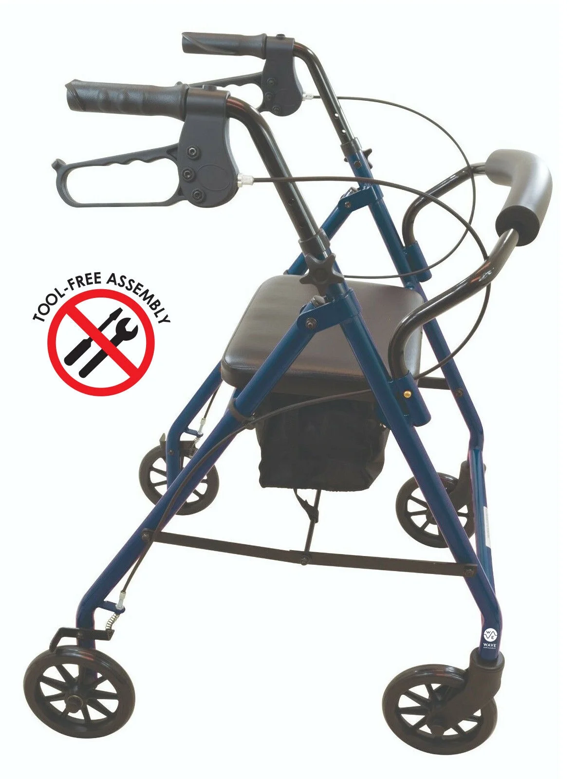 Medical Foldable Lightweight Rollator Walker With Wheels, Seat, and Storage Bag
