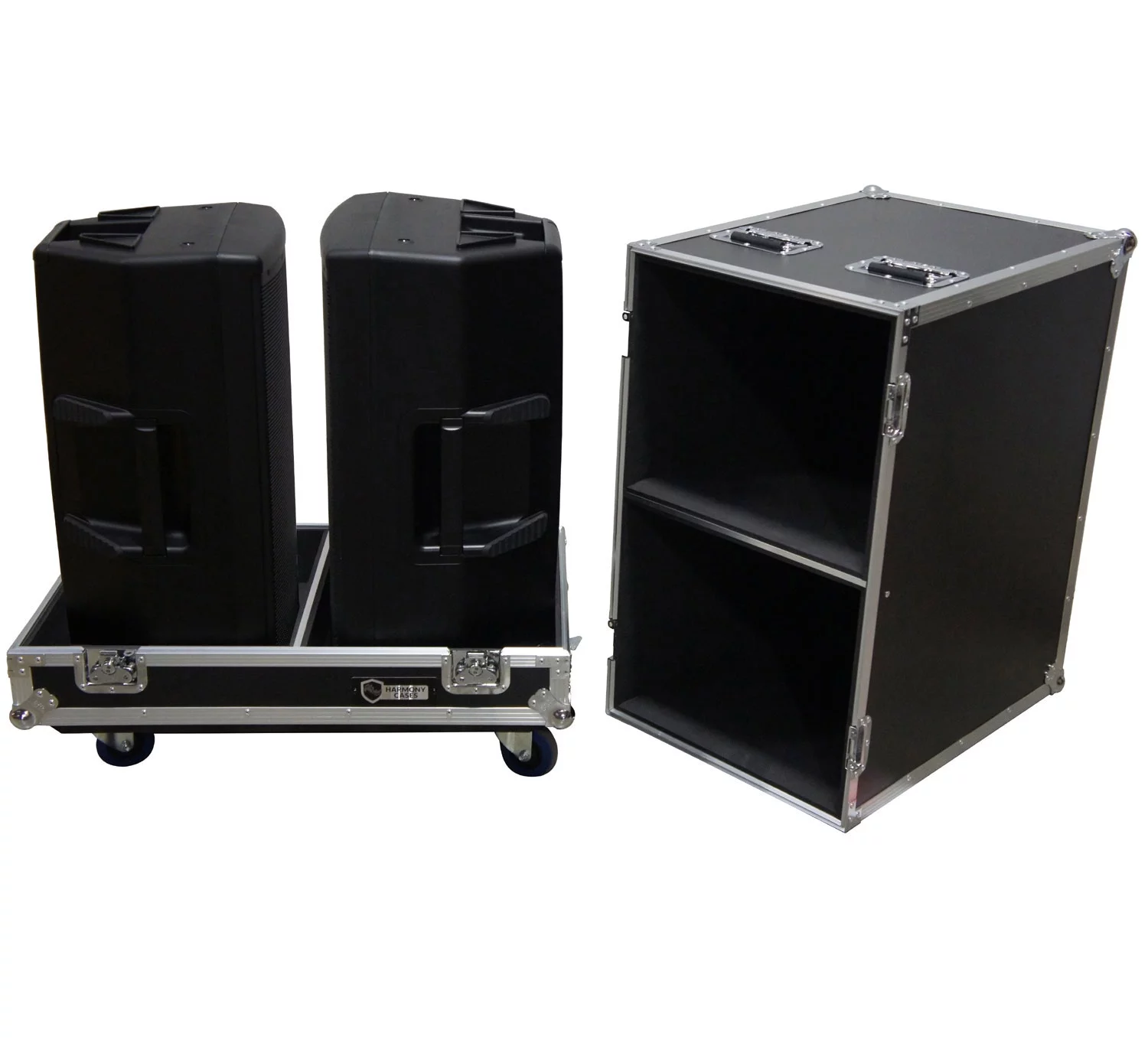 Harmony Cases HC2EON15C Pro DJ Rolling Road Case for (2) 15