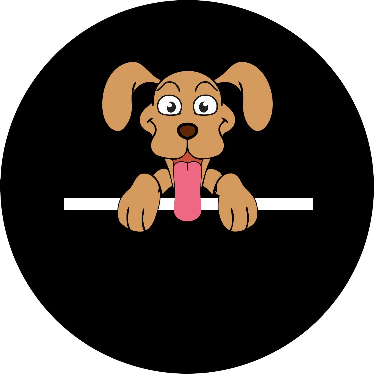 Tire Cover Central Dog Black Vinyl (Select Size/Camera in Menu) 255/70r18 Center Camera