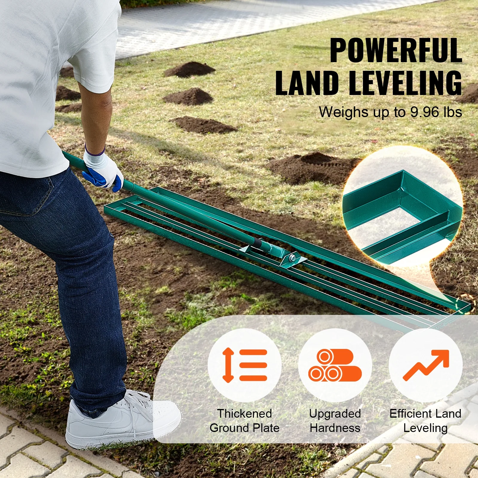 SKYSHALO Lawn Leveling Rake 48