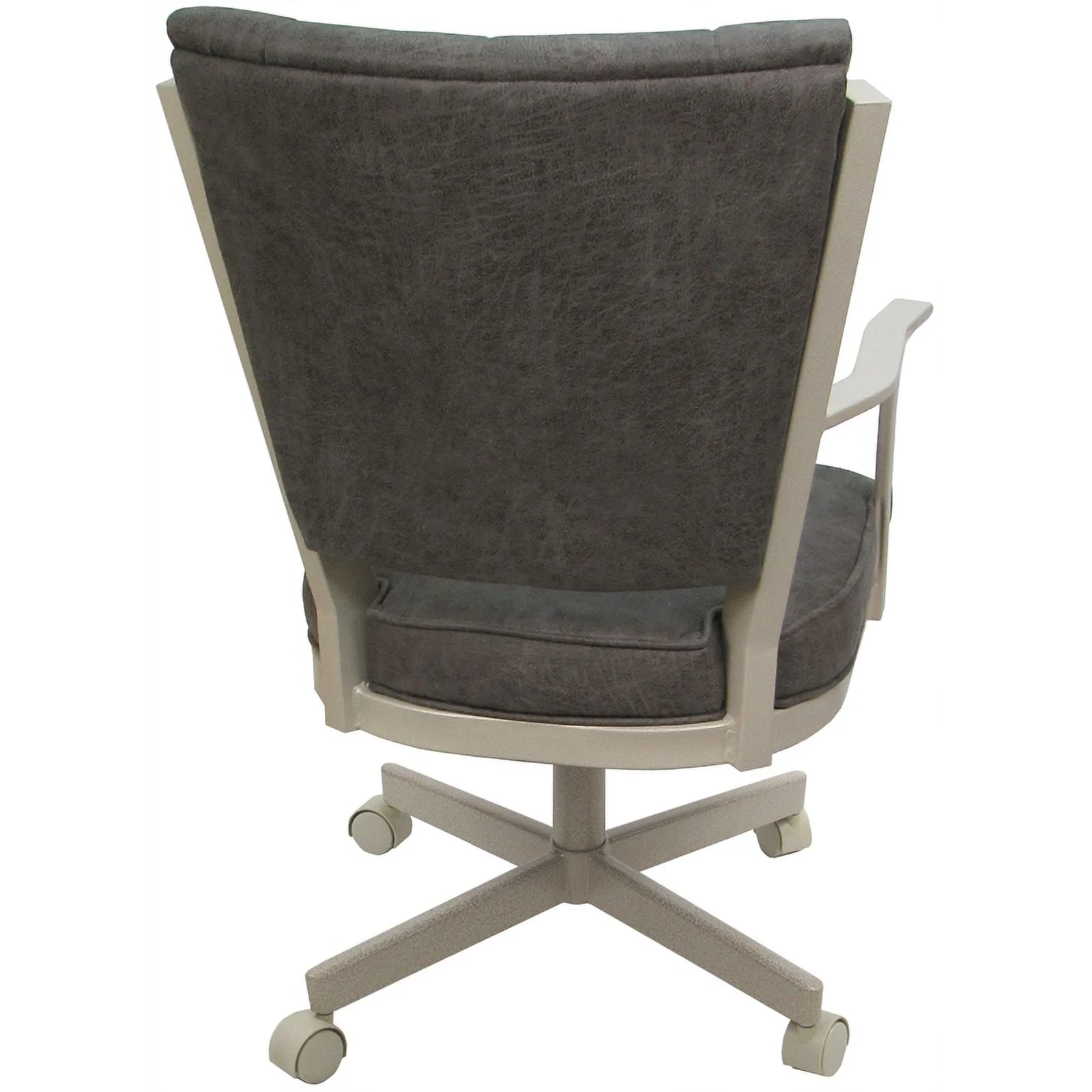 Pemberly Row Swivel Dining CasterChair-Outlier Charcoal Gray Fabric-Beige Frame