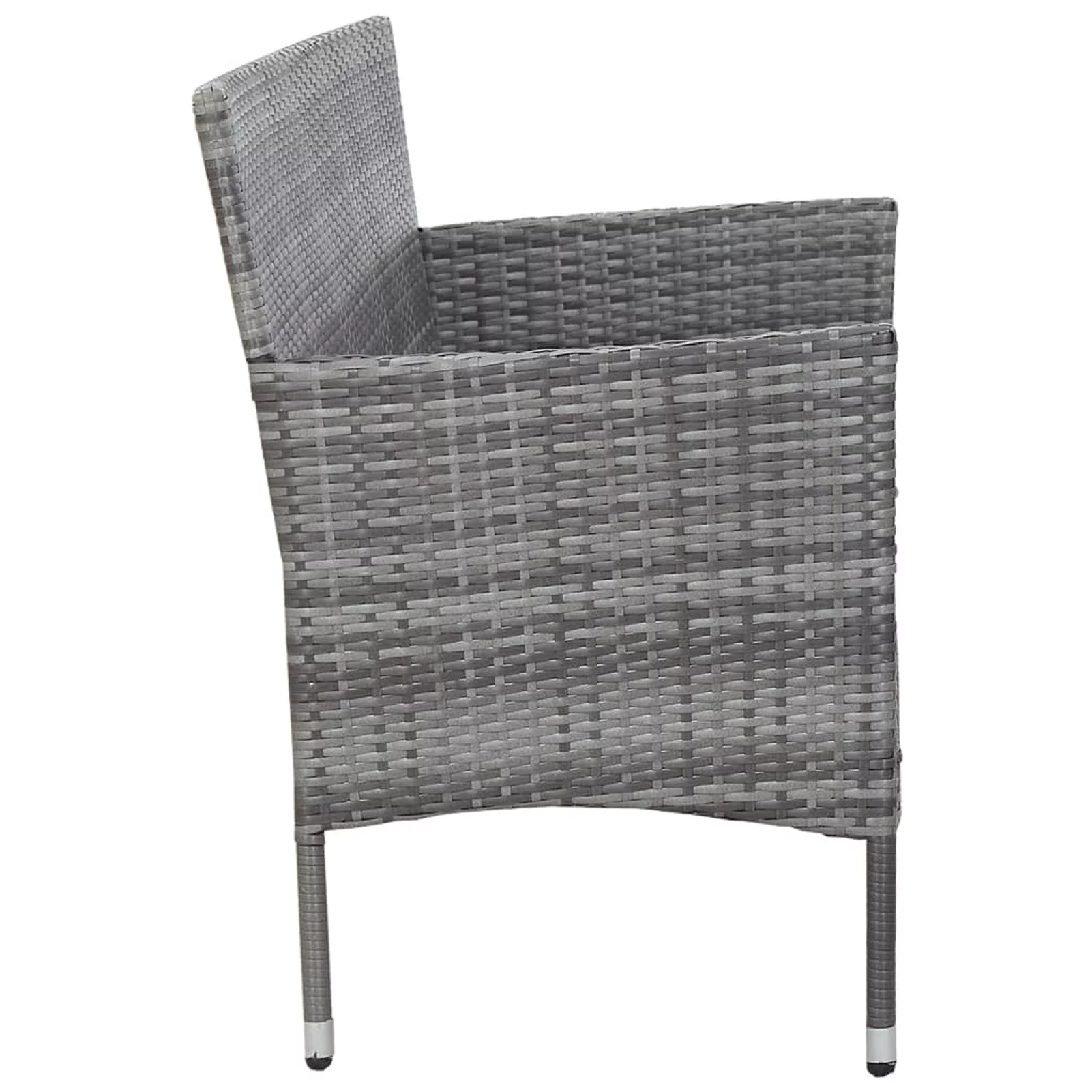 Suzicca 3-Seater Patio Sofa with Cushions Gray Poly Rattan