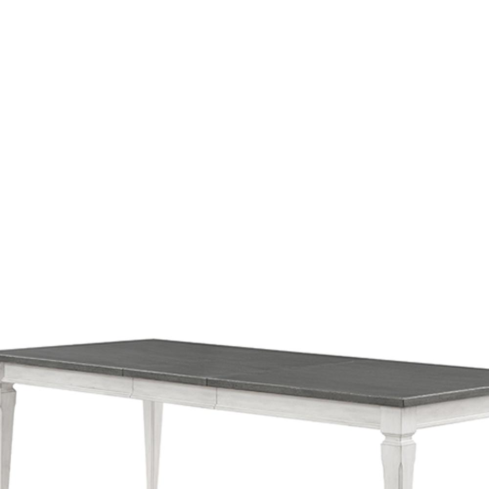 Acme Katia Dining Table, Gray & Weathered White Finish