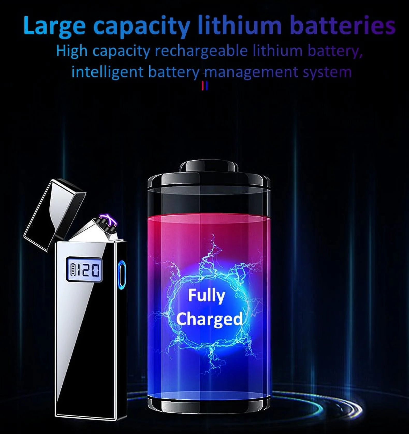 Electronic Lighter USB Rechargeable Windproof Flameless Double Arc Plasma Lighter Camping Picnicking Hiking Hiking Men's Gift Electronic Lighter