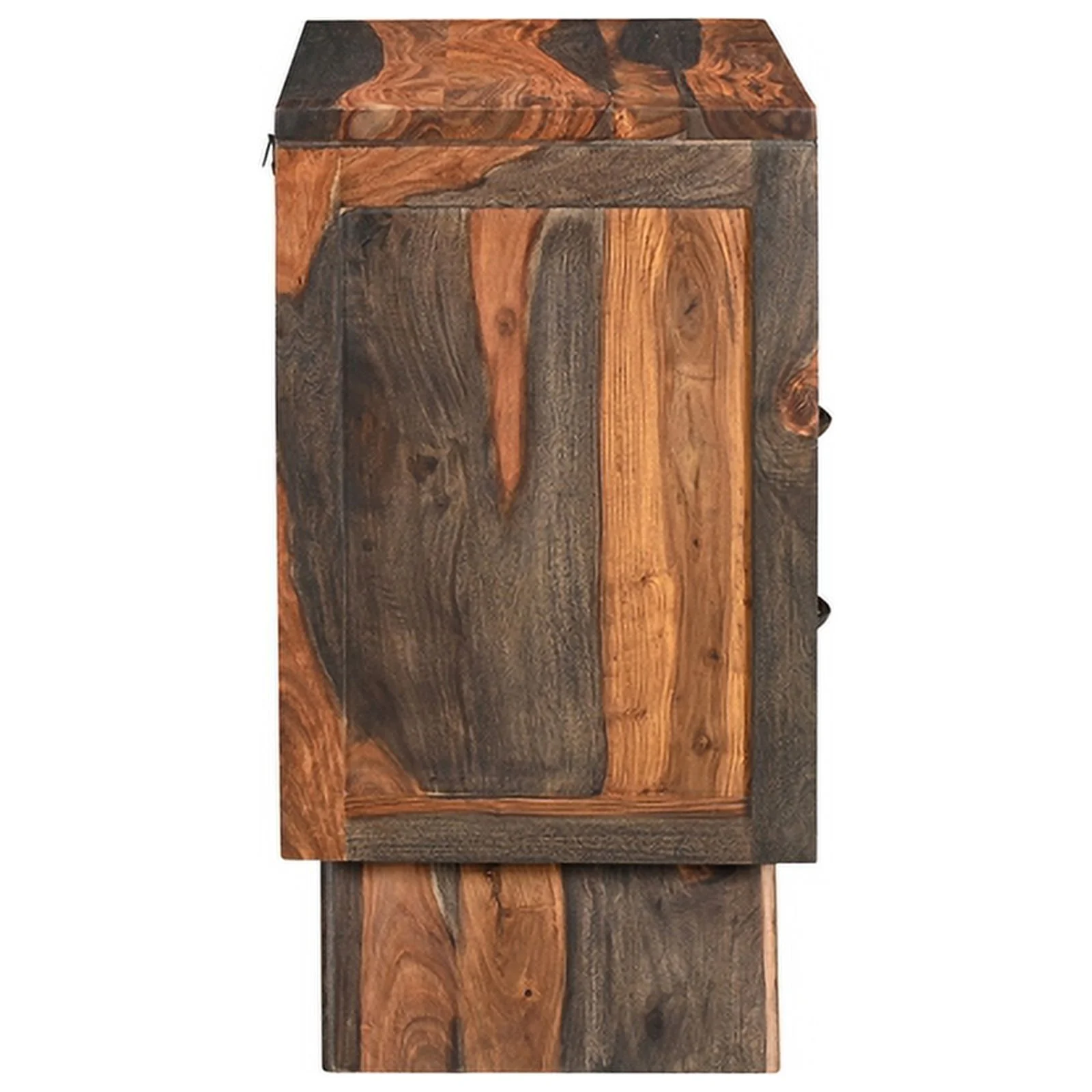 Taran Designs Warren 2-drawer Live Edge Solid Wood Nightstand in Dark Brown