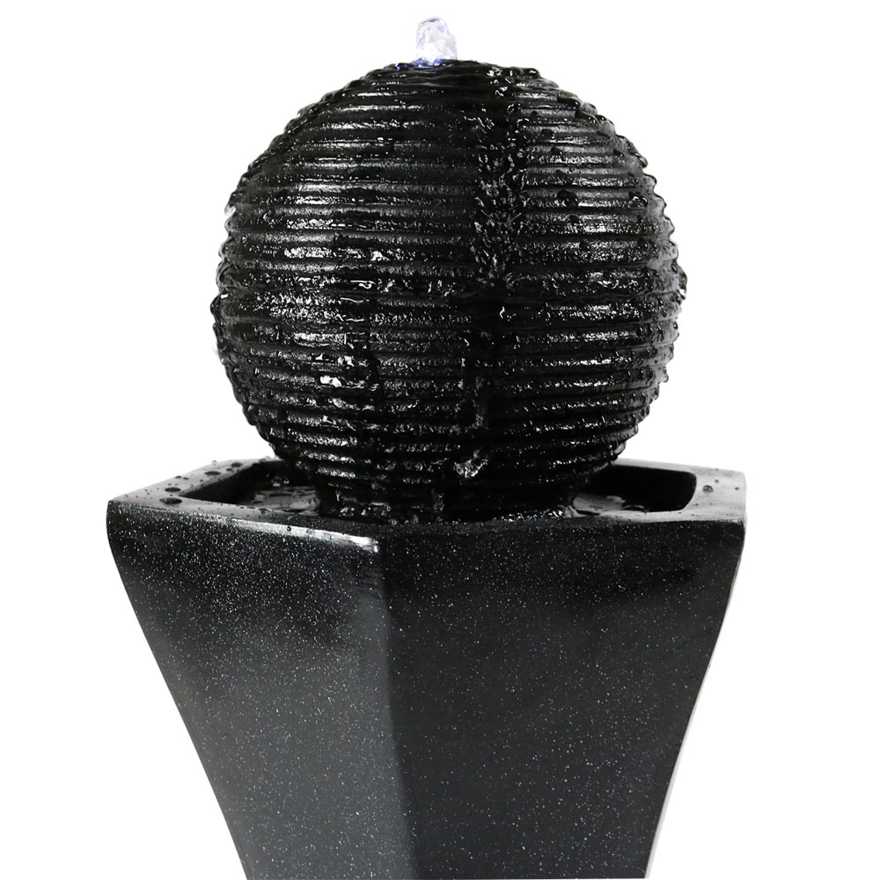 Sunnydaze Pedestal and Ball Solar with Battery Backup Fountain - 31