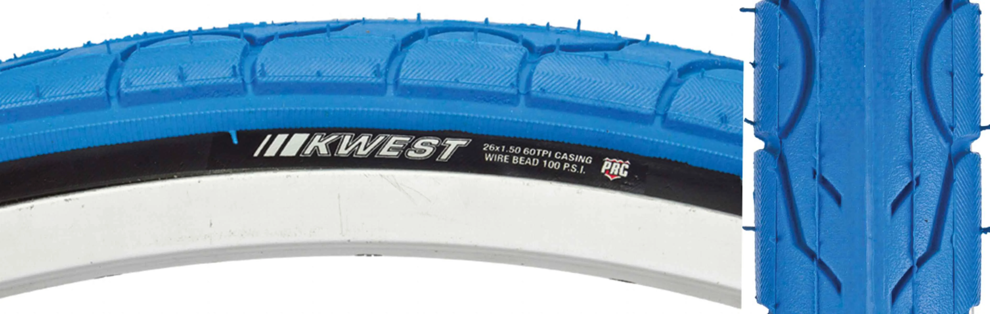 Kenda Kwest 26 x 1.5 TPI 60 PSI 100 Clincher Wire Blue/Bsk BMX Bike Tire