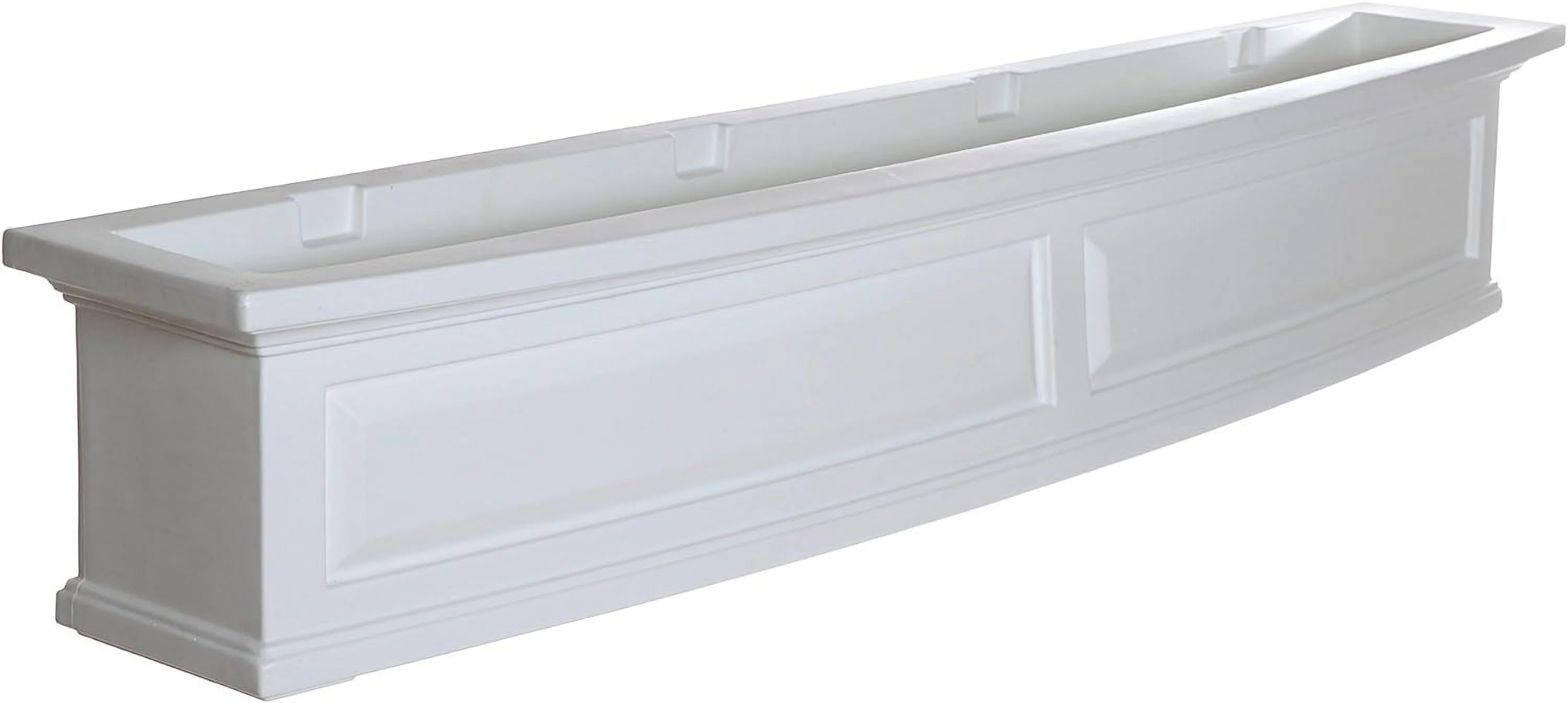 Nantucket 5Ft Window Box - White - 60In L X 11.5In W X 10In H - With 6.5 Gallon Built-In Water Reservoir (4832-W)