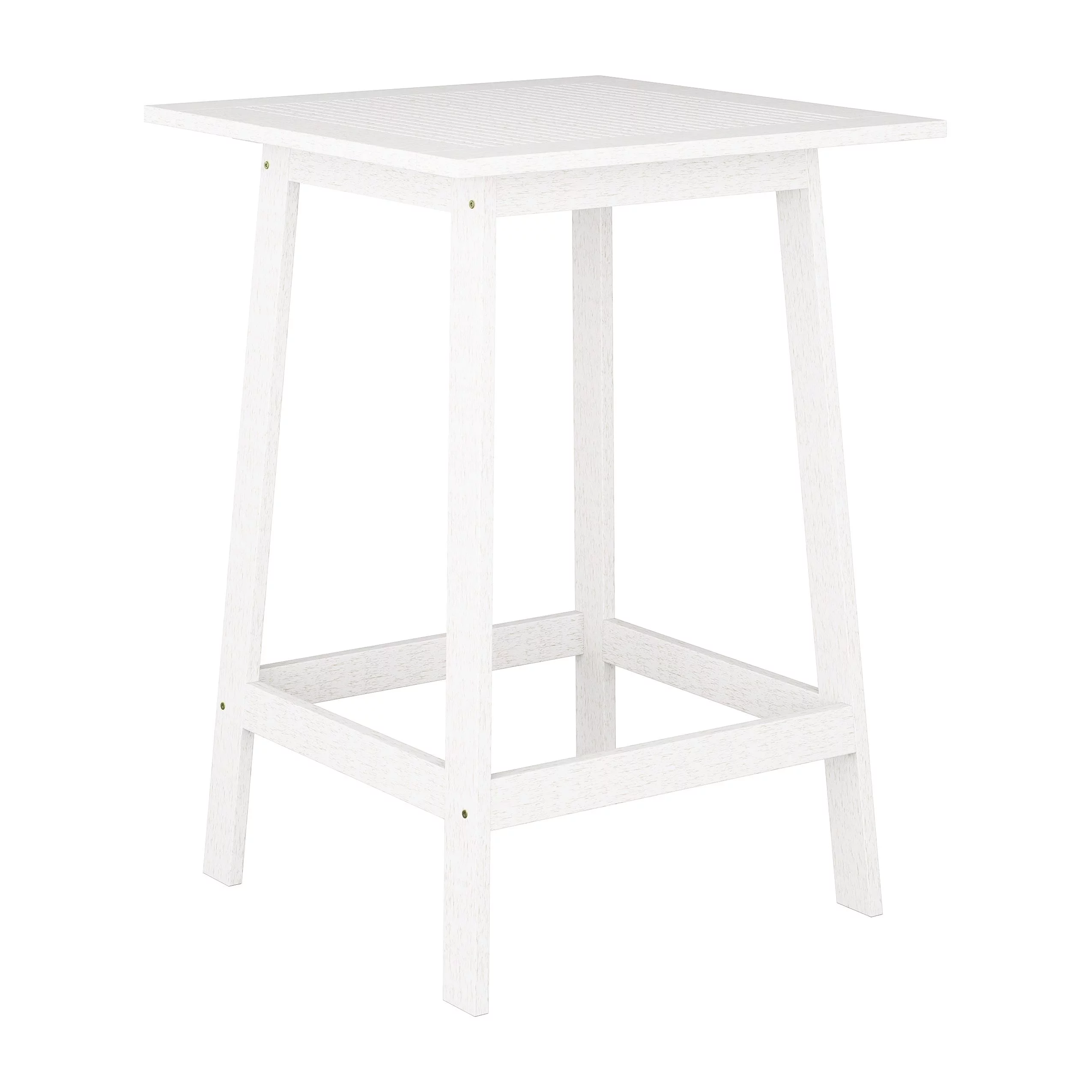 Miramar Contemporary White Washed Solid Wood Outdoor Bar Table