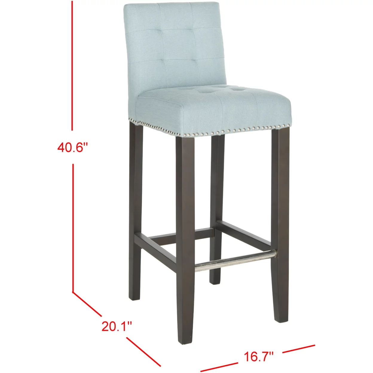 SAFAVIEH Thompson Bar Stool Sky Blue