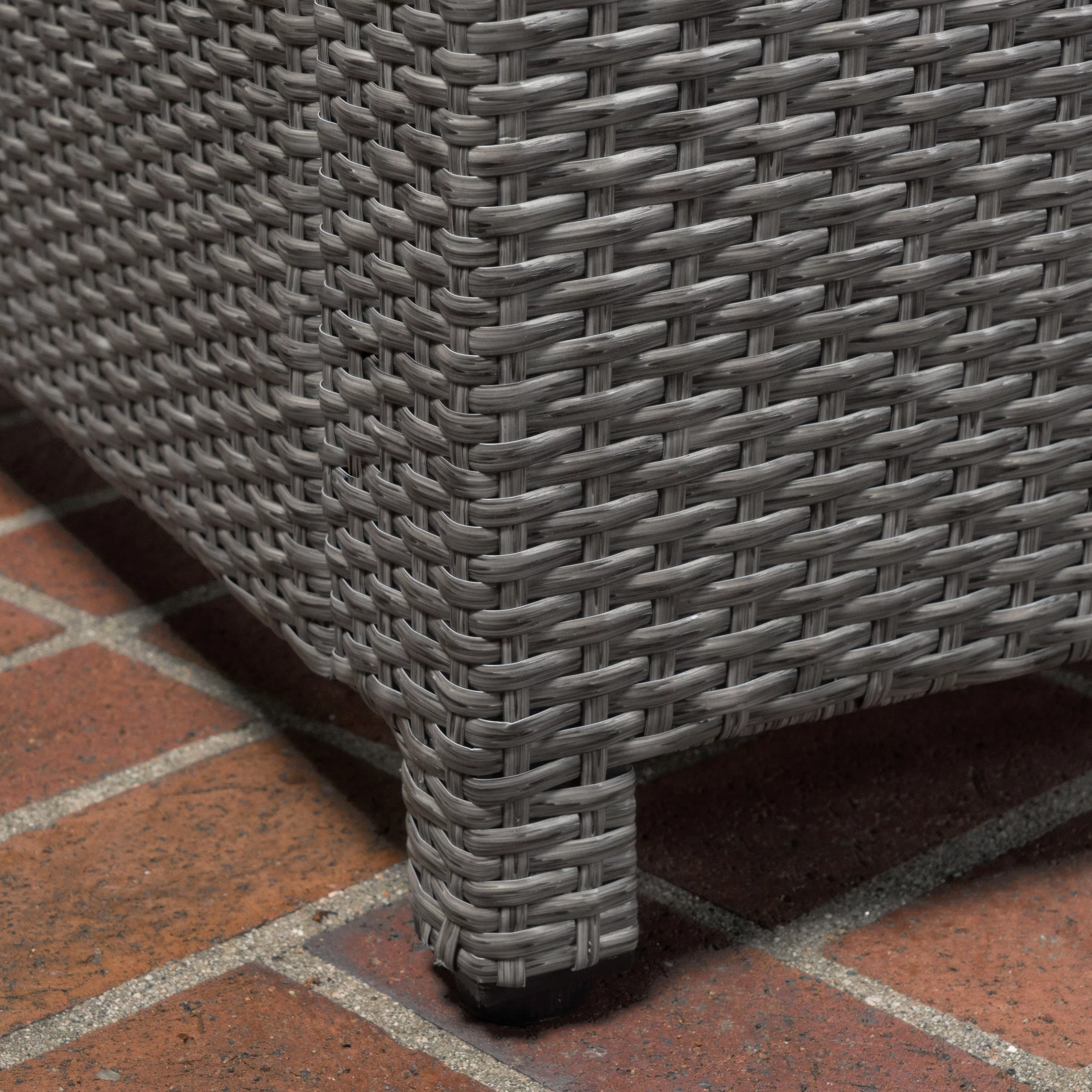 Eden Outdoor 8-Piece Wicker Club Chairs with Cushions and Tables, Dark Gray