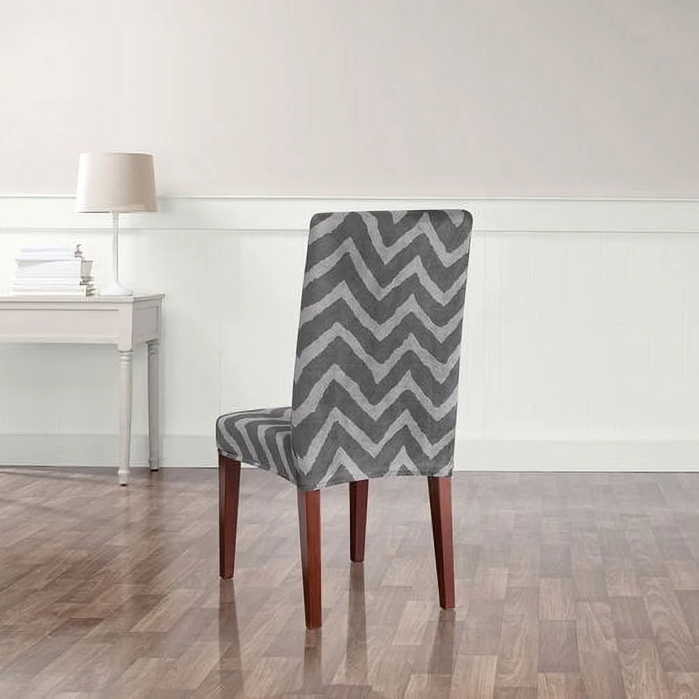 Sure Fit Stretch Plush Chevron Short Dining Room Chair Furniture Cover