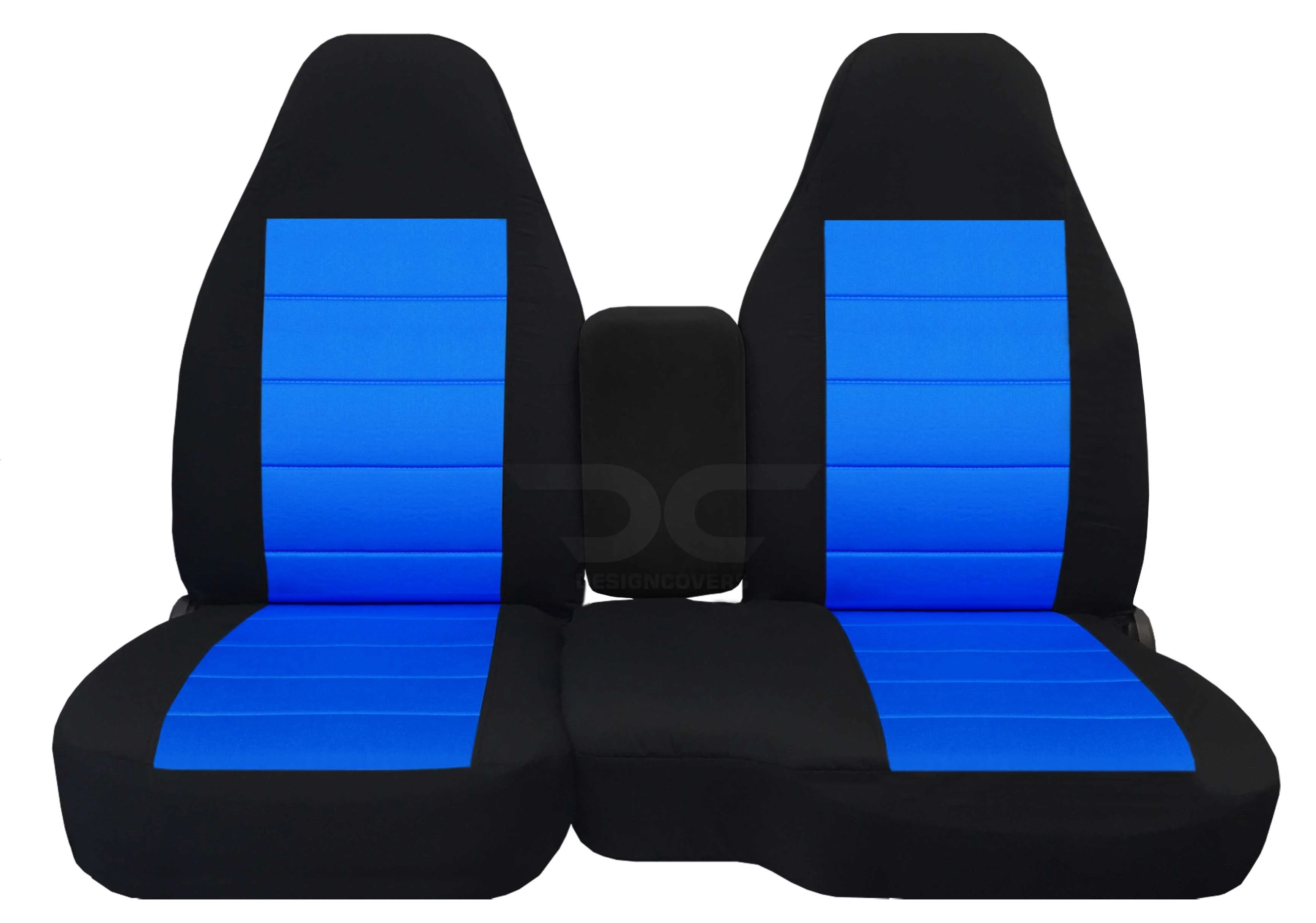 T33-Designcovers Fits 2004-2012 Ford Ranger/Mazda B-Series Velour Truck Seat Covers(60/40 Split Bench)w Center Console/Armrest Cover:Opening Console:Black & Blue