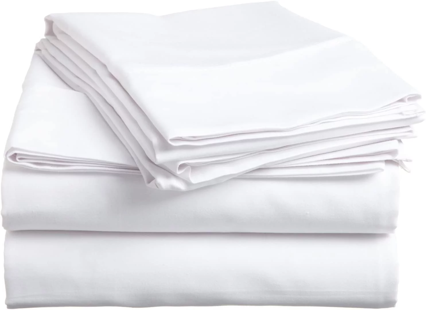 Alive Pixels Flat Sheet White Solid 100% Cotton 1Pc Top Sheet 800TC (Twin-XL, White)
