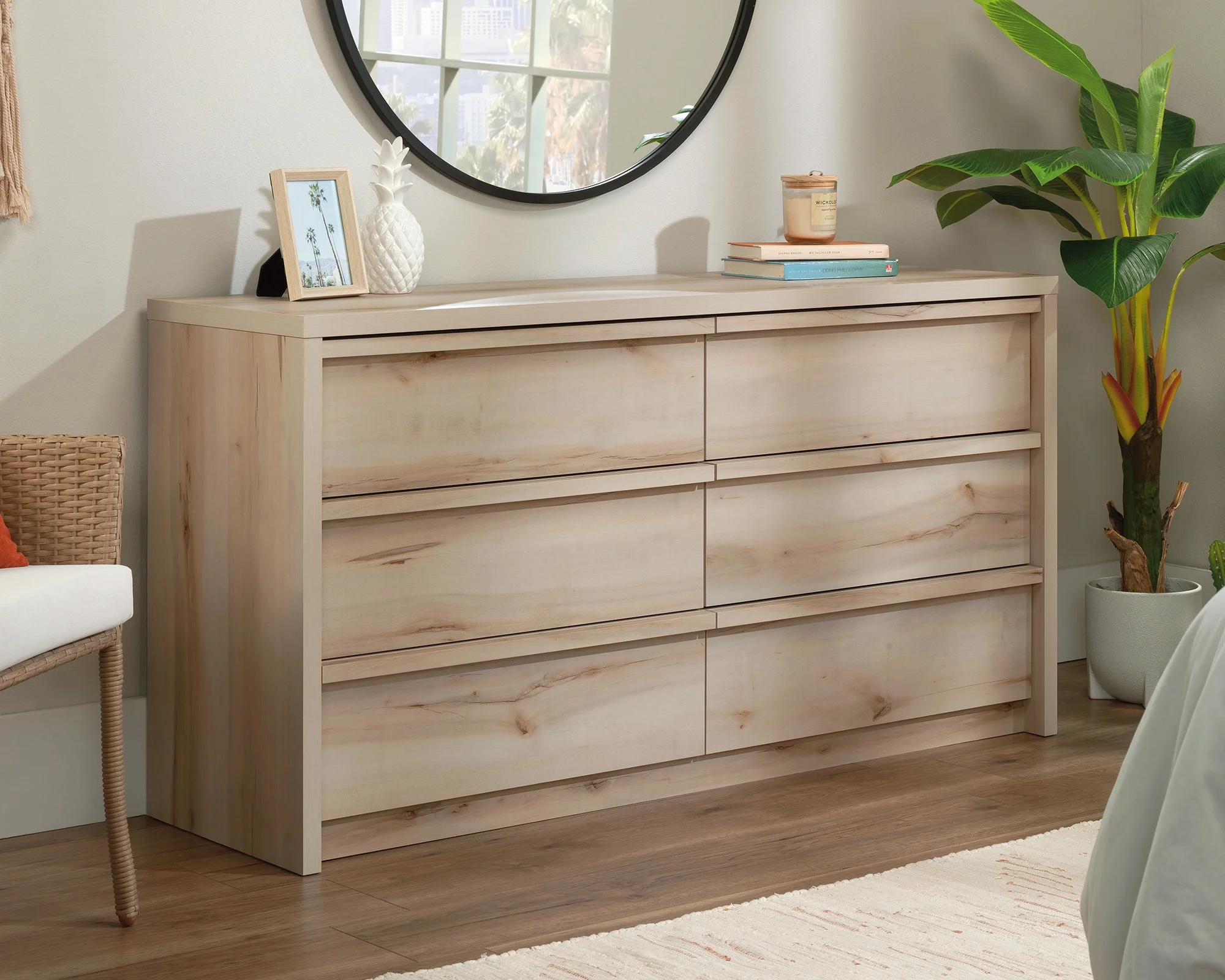 Harvey Park 6-Drawer Bedroom Dresser in Pacific Maple