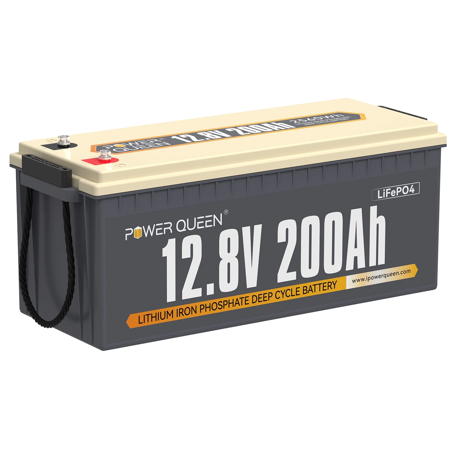 Power Queen 12V 200Ah LiFePO4 Lithium Battery with 14.6V 20A Charger for RV, Solar