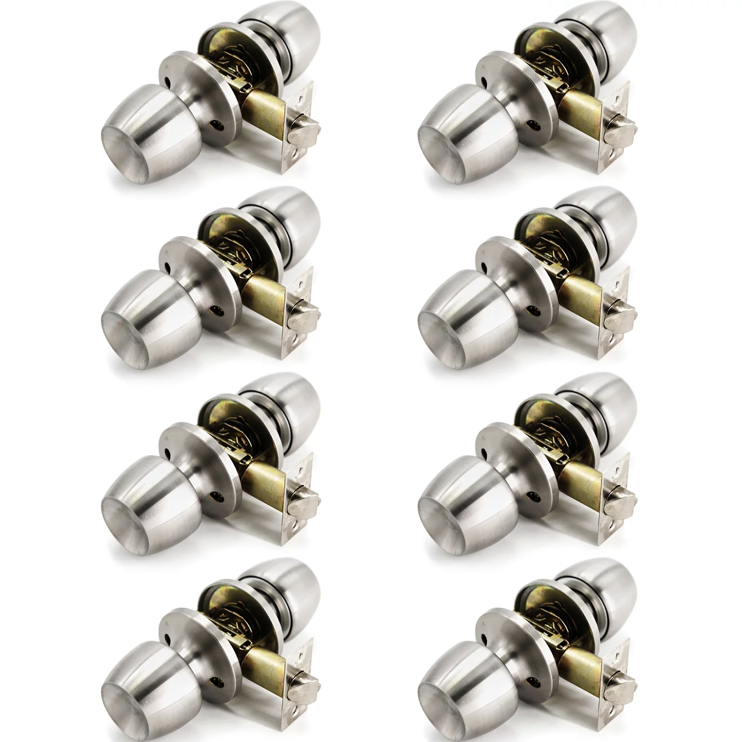 Door Knob Versa Satin Nickel Passage 8 Pack by Villar Home Designs