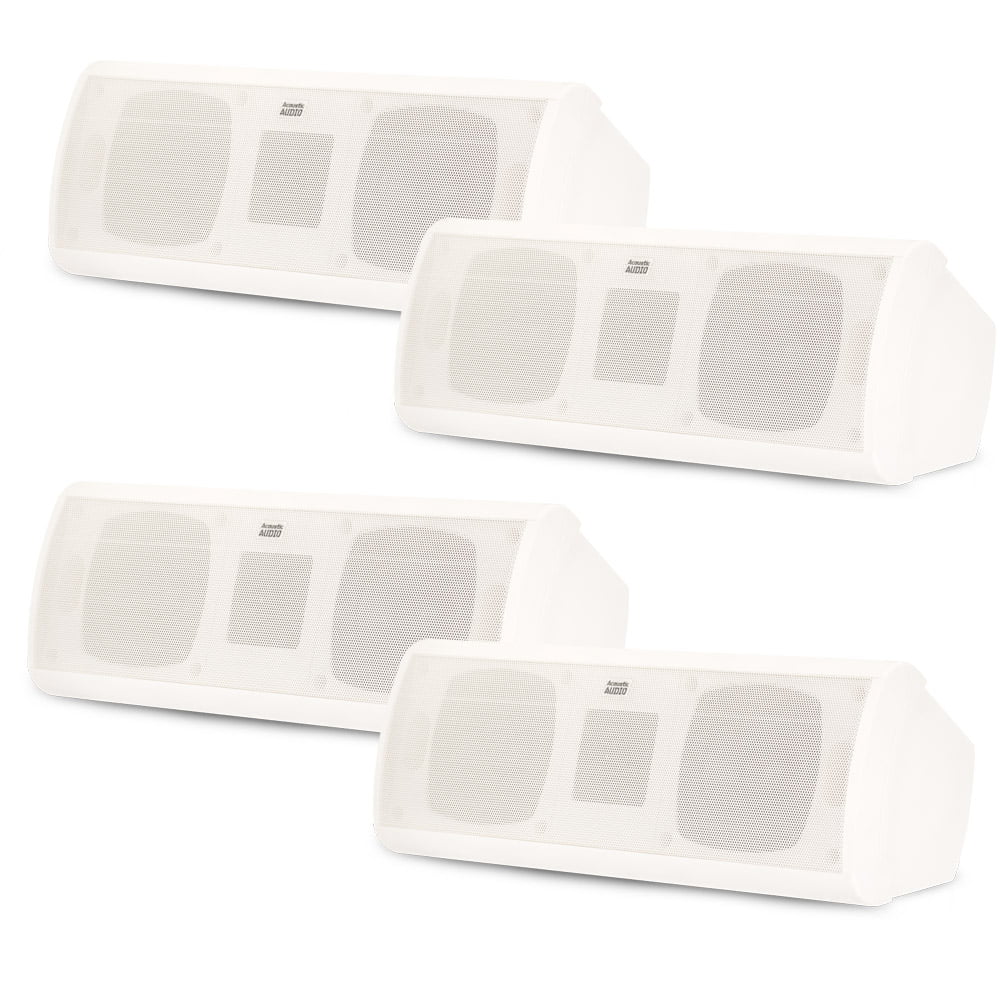Acoustic Audio AA40CW Indoor 3 Way Speakers 2000 Watts White Bookshelf 2 Pair Pack AA40CW-2PR