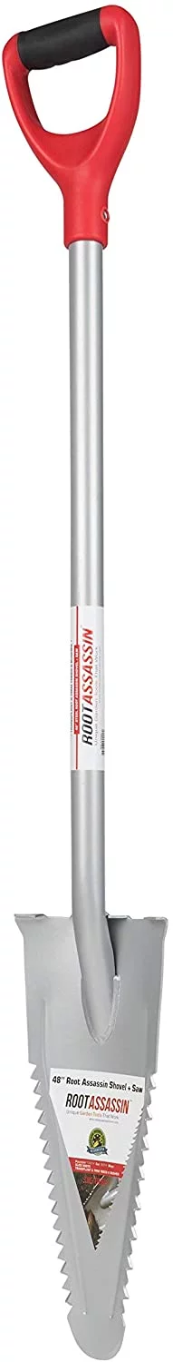 ROOT ASSASSIN RA-001 Carbon Steel Shovel, 48-Inch, Red