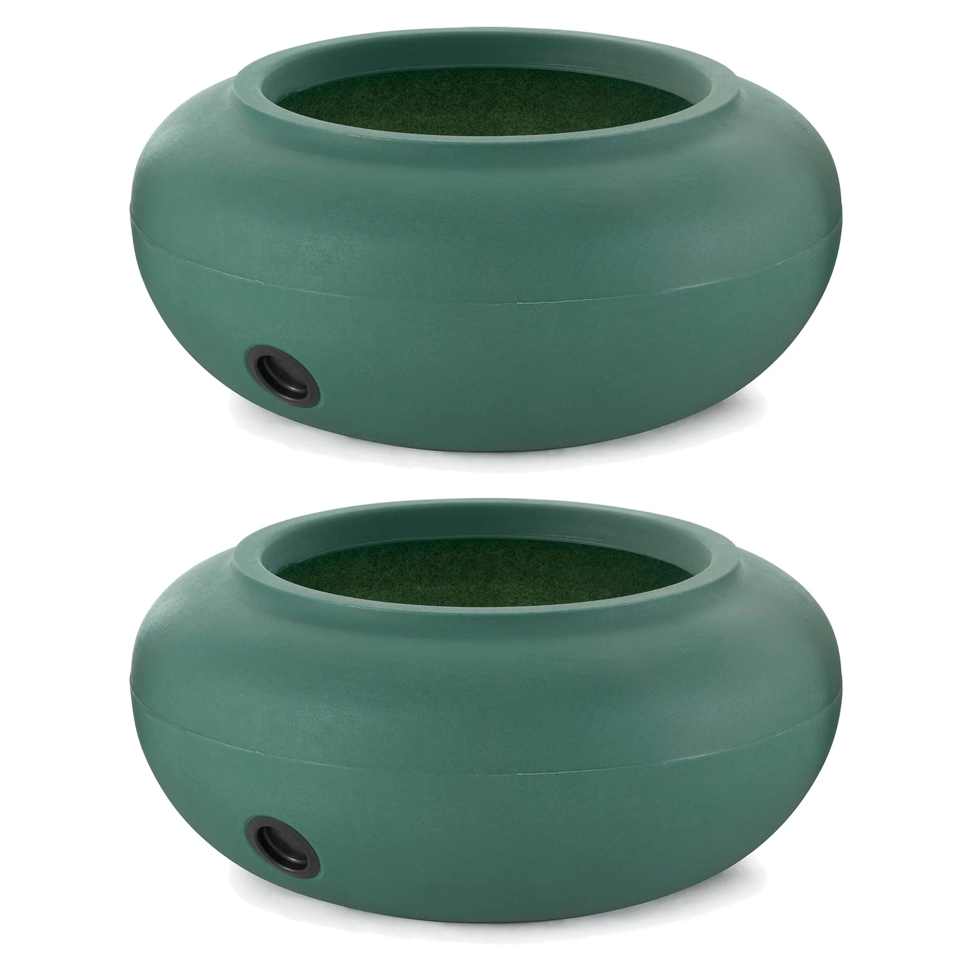 The HC Companies 21 Inch Garden Hose Pot, Green (2 Pack)