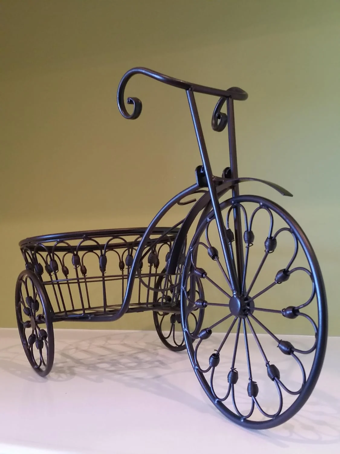 Vintage Tricycle Wrought Iron Plant Stand Is The Perfect Decorative Plant Stand For Garden, Home And Patio