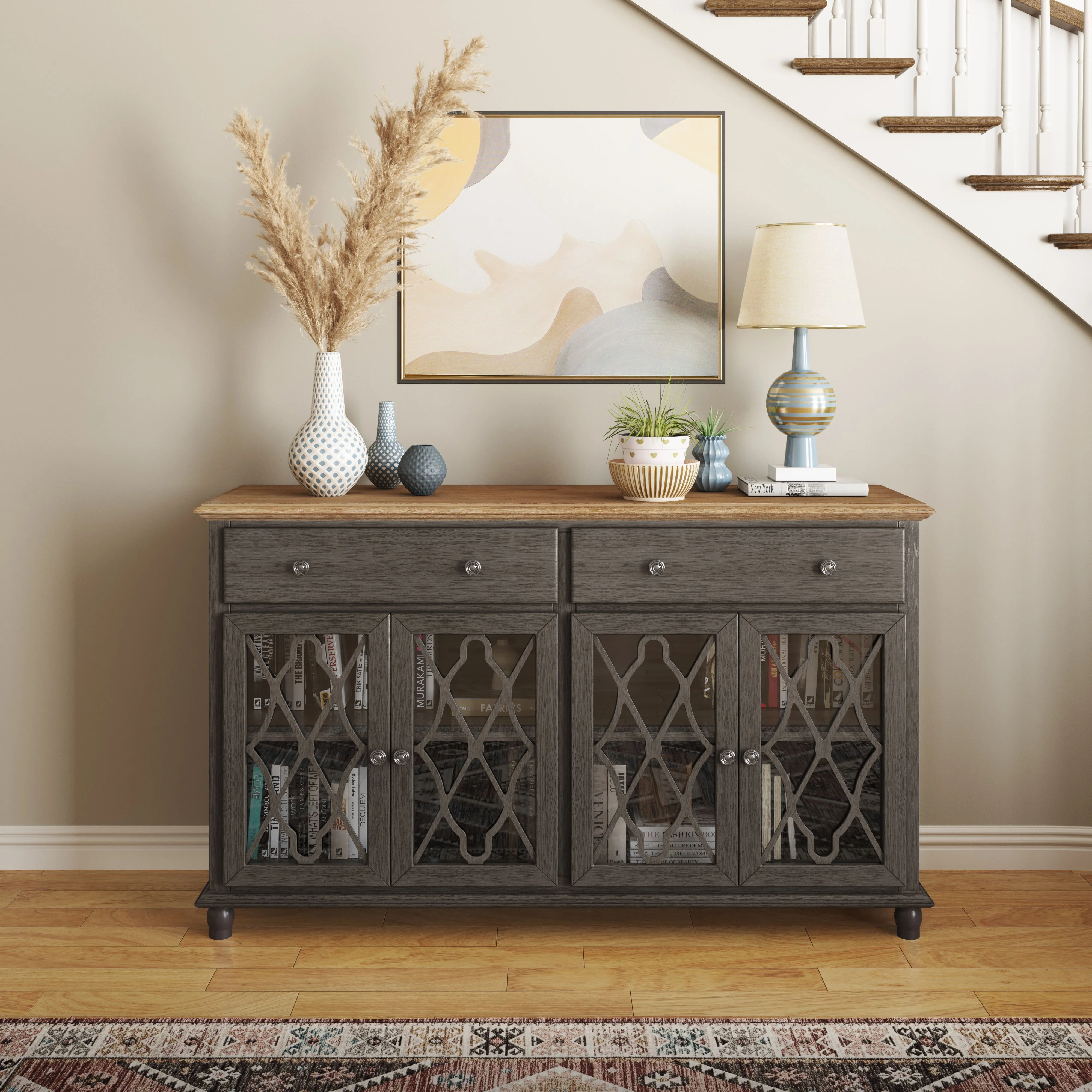 Jofran Aurora Hills Country Wire-Brushed 4 Door Accent Chest