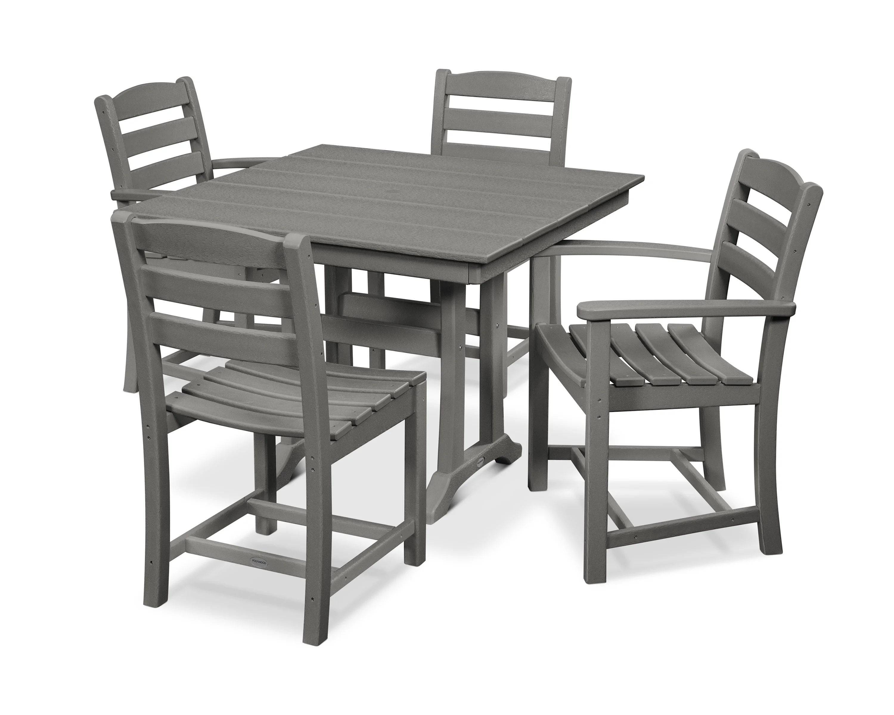 POLYWOOD La Casa Café 5-Piece Farmhouse Trestle Dining Set in Slate Grey