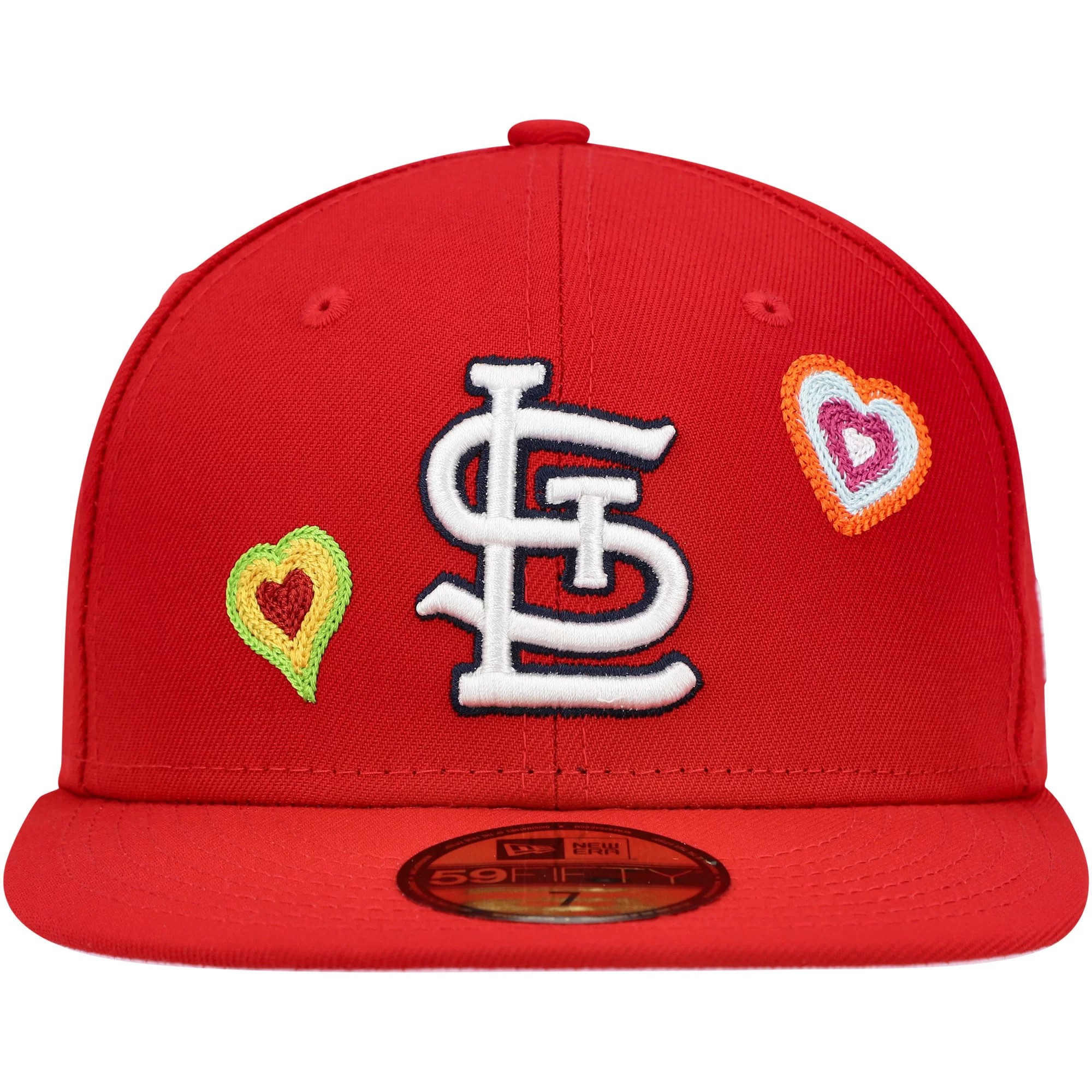 Men's New Era Red St. Louis Cardinals Chain Stitch Heart 59FIFTY Fitted Hat