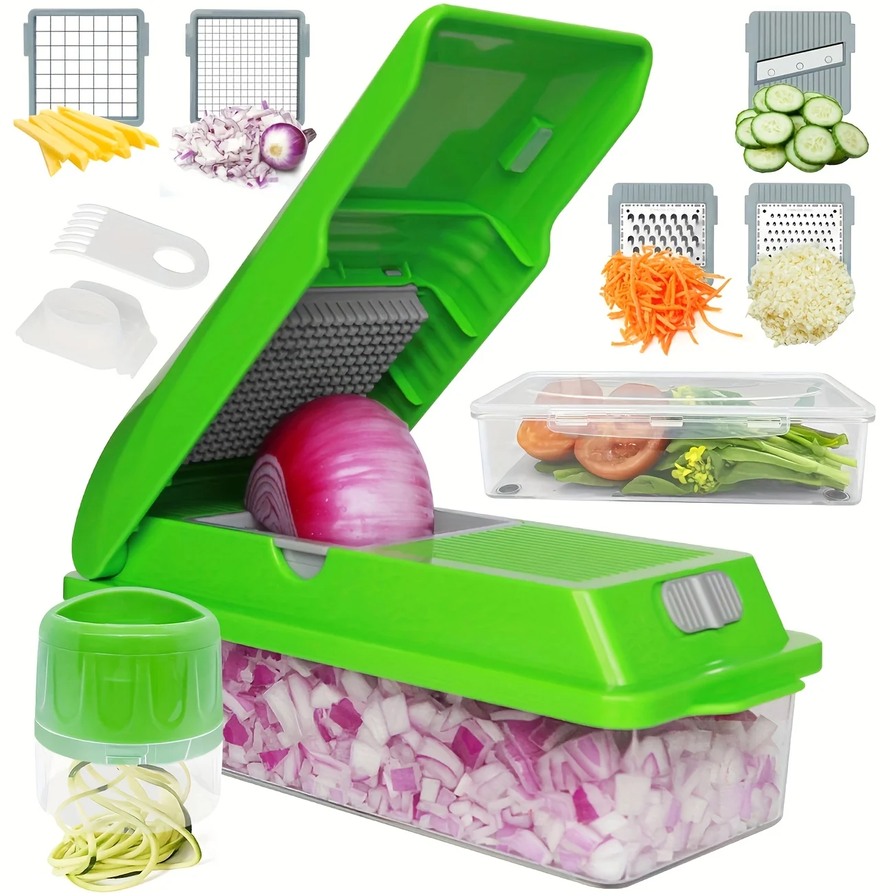 Vegetable Chopper, Pro Onion Chopper With Container, Veggie Chopper Food Chopper Slicer Dicer Cutter, Household Kitchen Accessories