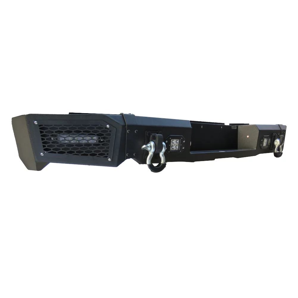 Ronghui Fits for 2013-2018 Dodge Ram 1500 New Steel Black Rear Bumper w/LED Lights & D-Rings