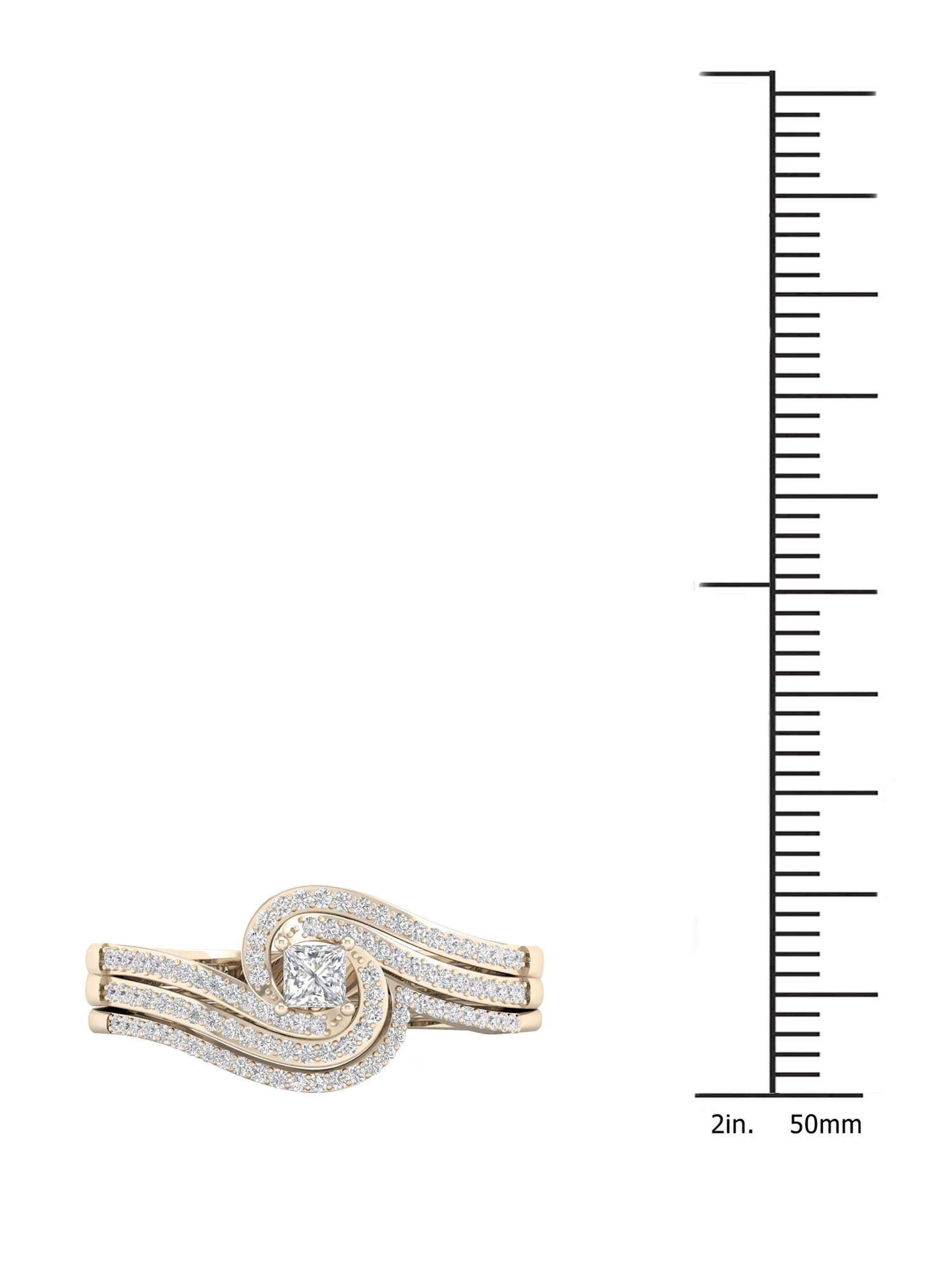 Imperial 3/8Ct TDW Diamond 10k Yellow Gold Swirl Bypass Bridal Set (H-I, I2)