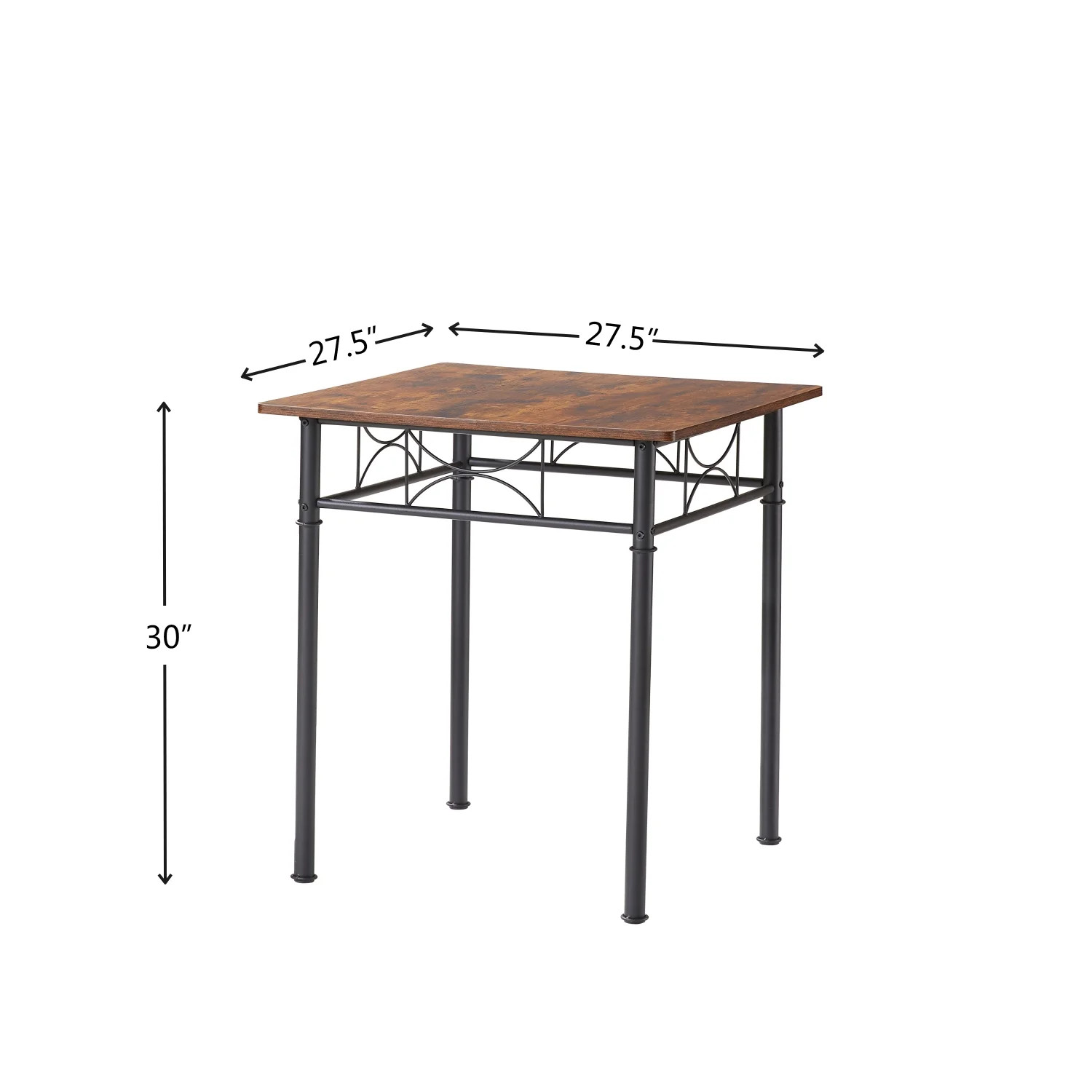 DremFaryoyo 3-Piece Kitchen Dining Room Table Set Retro Brown Chair