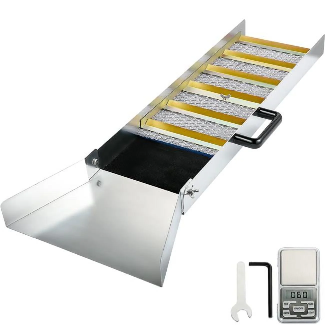 Vevor TJGJJSLCX36MKK3D2V0 Aluminum Alloy Sluice Box, Compact 36 in. Mini Sluice Boxes for Gold