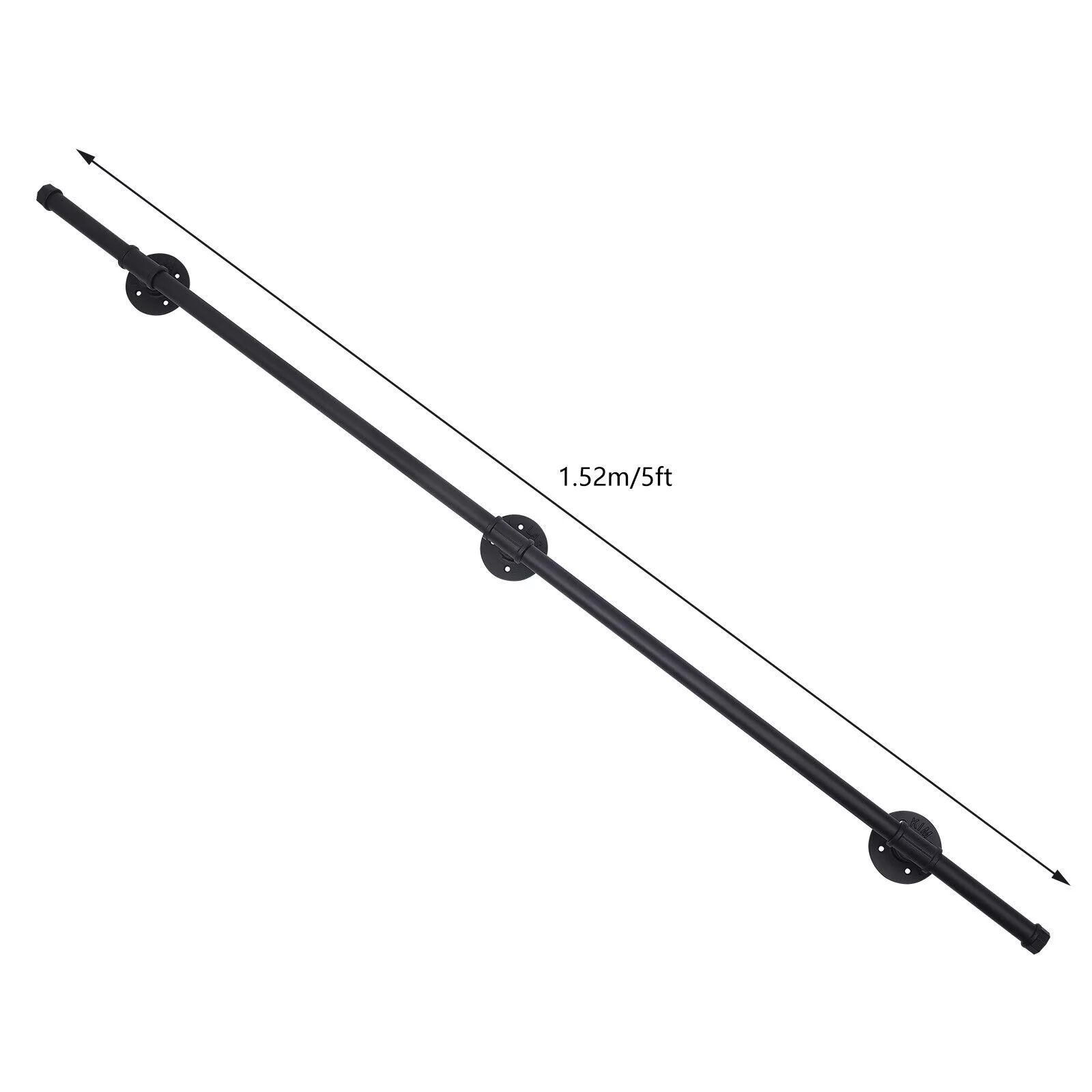 Loft Pipe Handrail Wall-Mounted for Steps Stair Railing Hand Rail 5ft/1.52m