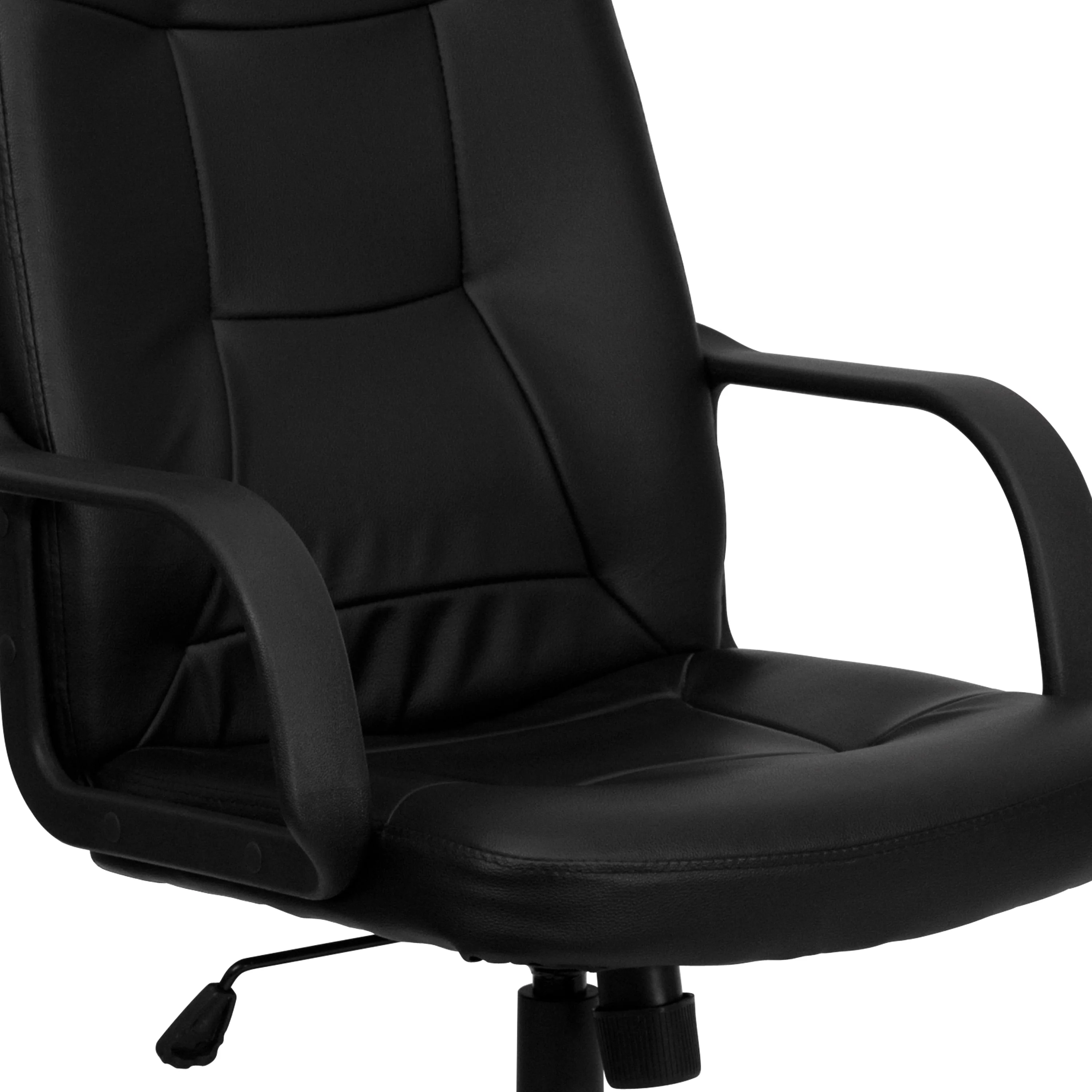 Emma + Oliver High Back Black Glove Vinyl Executive Swivel Office Chair with Arms