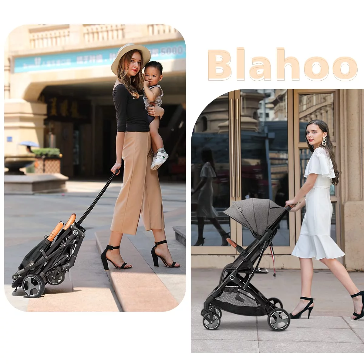 Blahoo Lightweight Baby Stroller, Folding Compact Travel Stroller for Airplane, Umbrella Stroller for Toddler Black