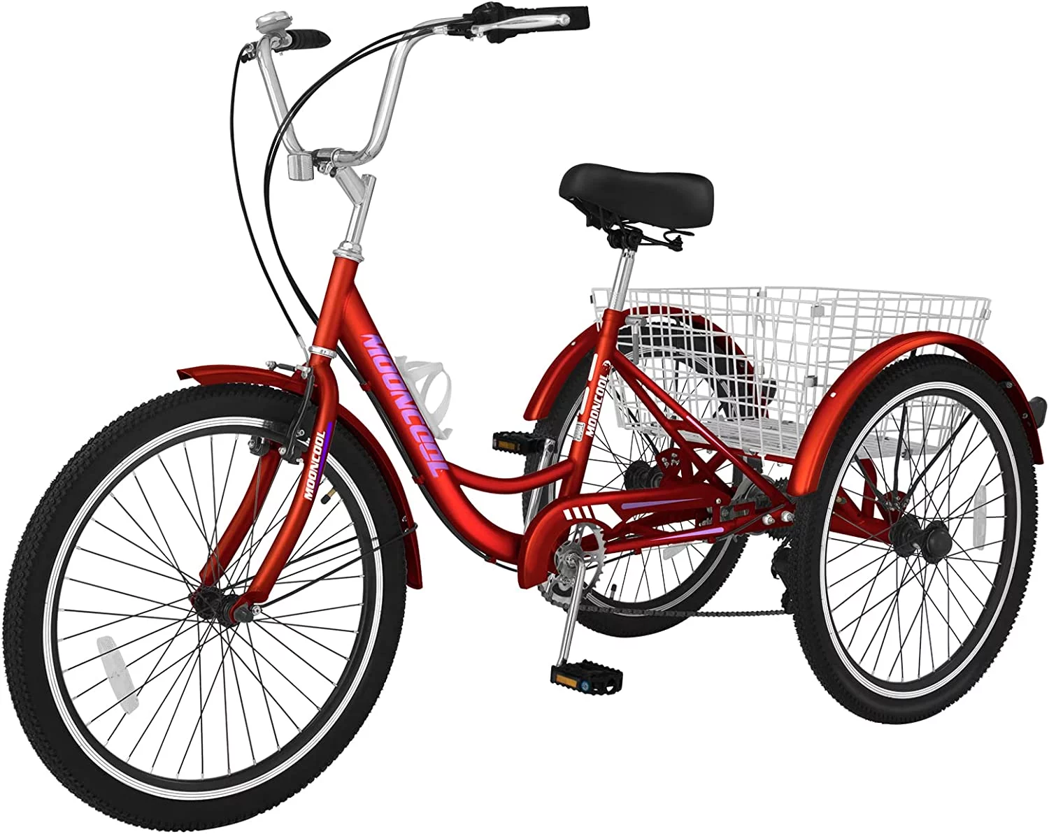 ABORON 26 inch 7 Speed Adult Tricycles , 3-Wheels Cruiser Bike with Basket, Trikes for Women, Men, Seniors,Adult