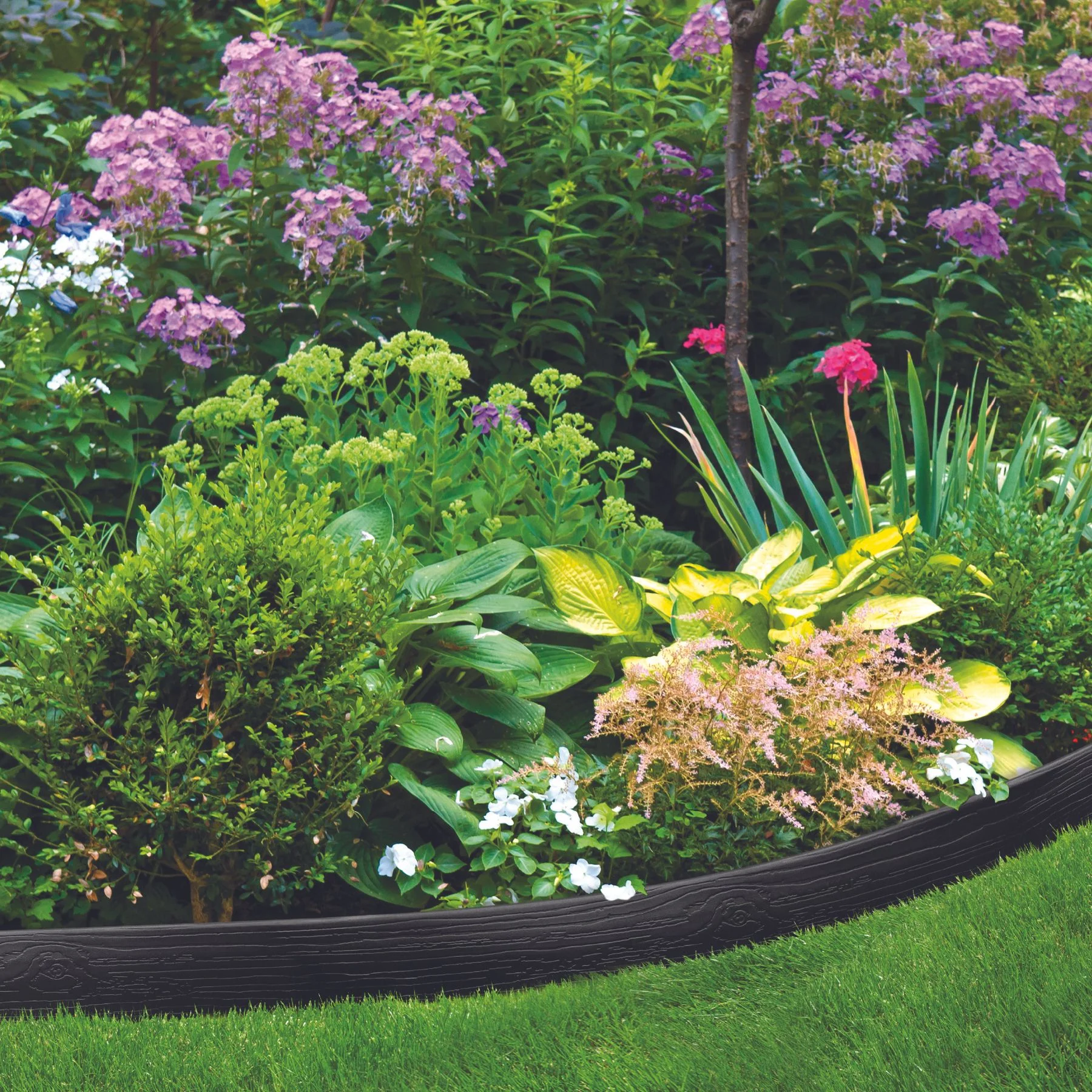 Master Mark Terrace Board Landscape Coiled Edging,(Black) Plastic 3 in. x 40 ft. with 10 Stakes