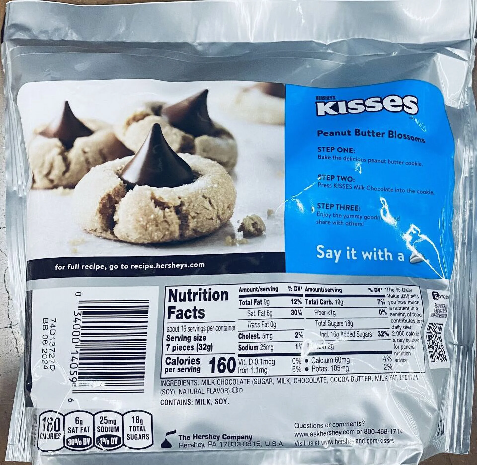 2x Hershey's Kisses Milk Chocolate FAMILY PACK Candy 17.9 Oz Bag - 2 PACK