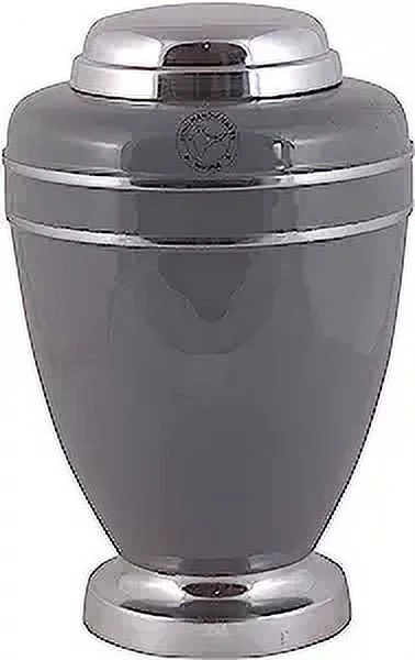 Silver Band Trophy Engraved Cremation Urn for Human Ashes Adult Funeral Urn Handcrafted - Large Burial Urn for Human Ashes - BAG INCLUDED (200 Cubic Inches, Black)