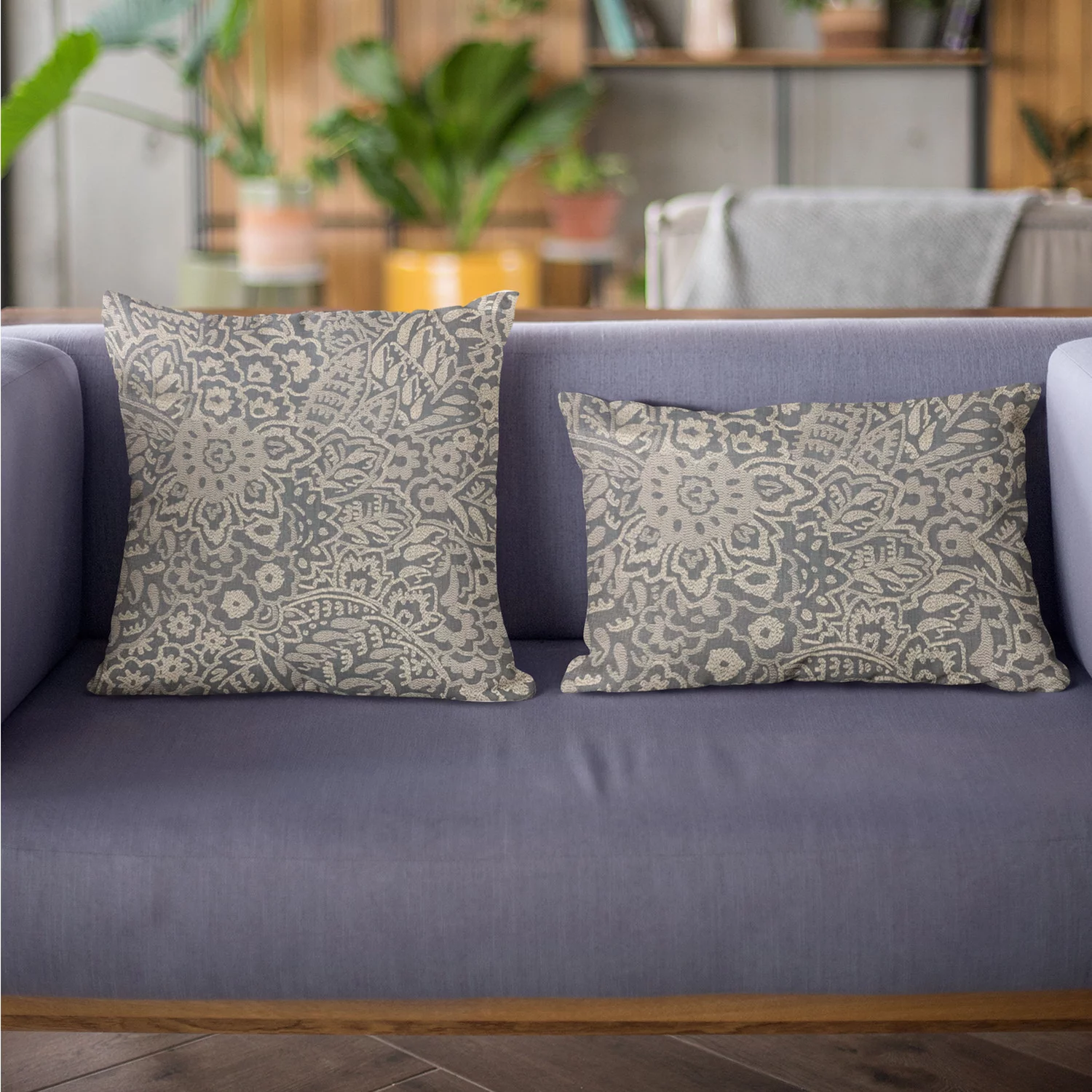 Plutus Blue Gardens Paisley Luxury Throw Pillow