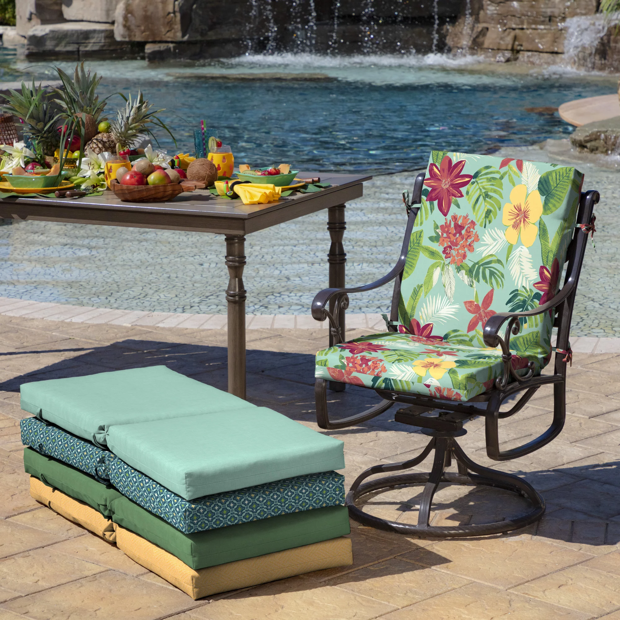 Arden Selections Elea Tropical 44 x 20 in. Outdoor Chair Cushion